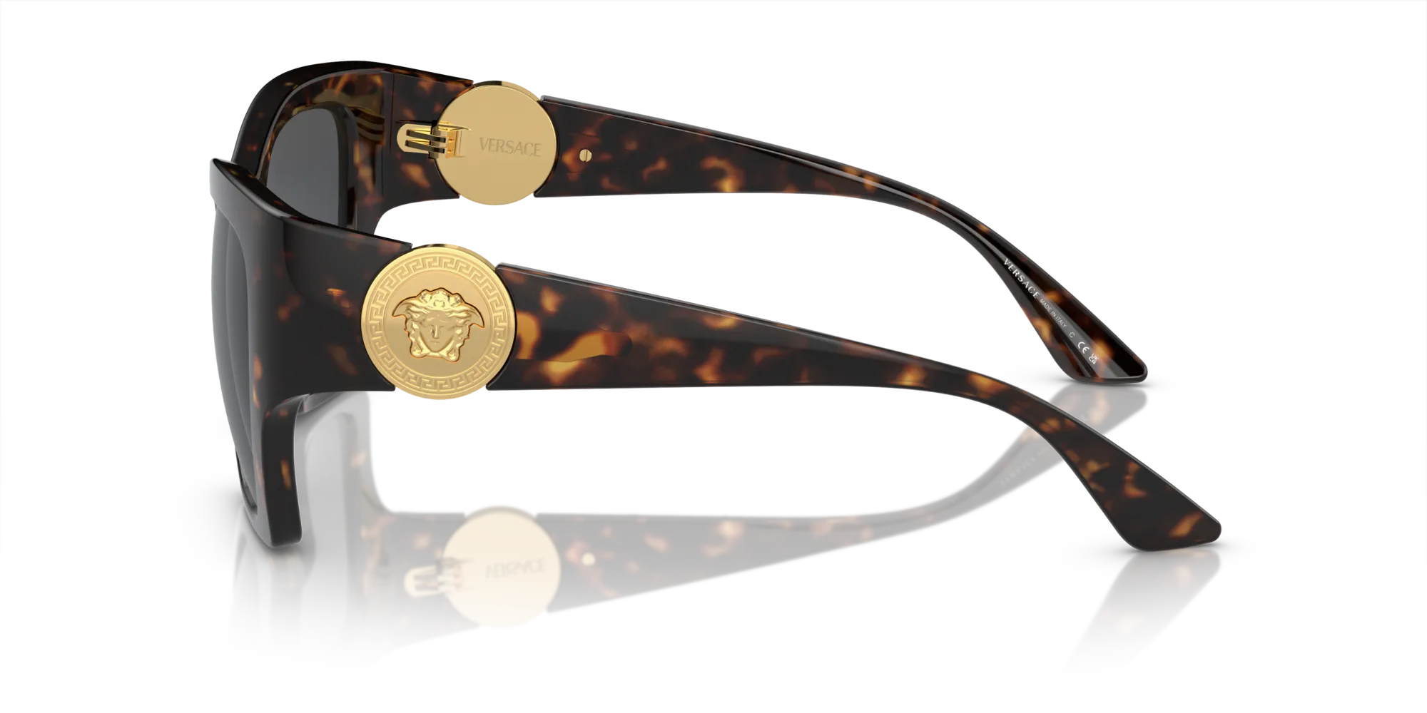 Versace VE4452 108/87 Occhiali da sole Iniettato Tartaruga Grigio Geometrica Normale - immagine 4