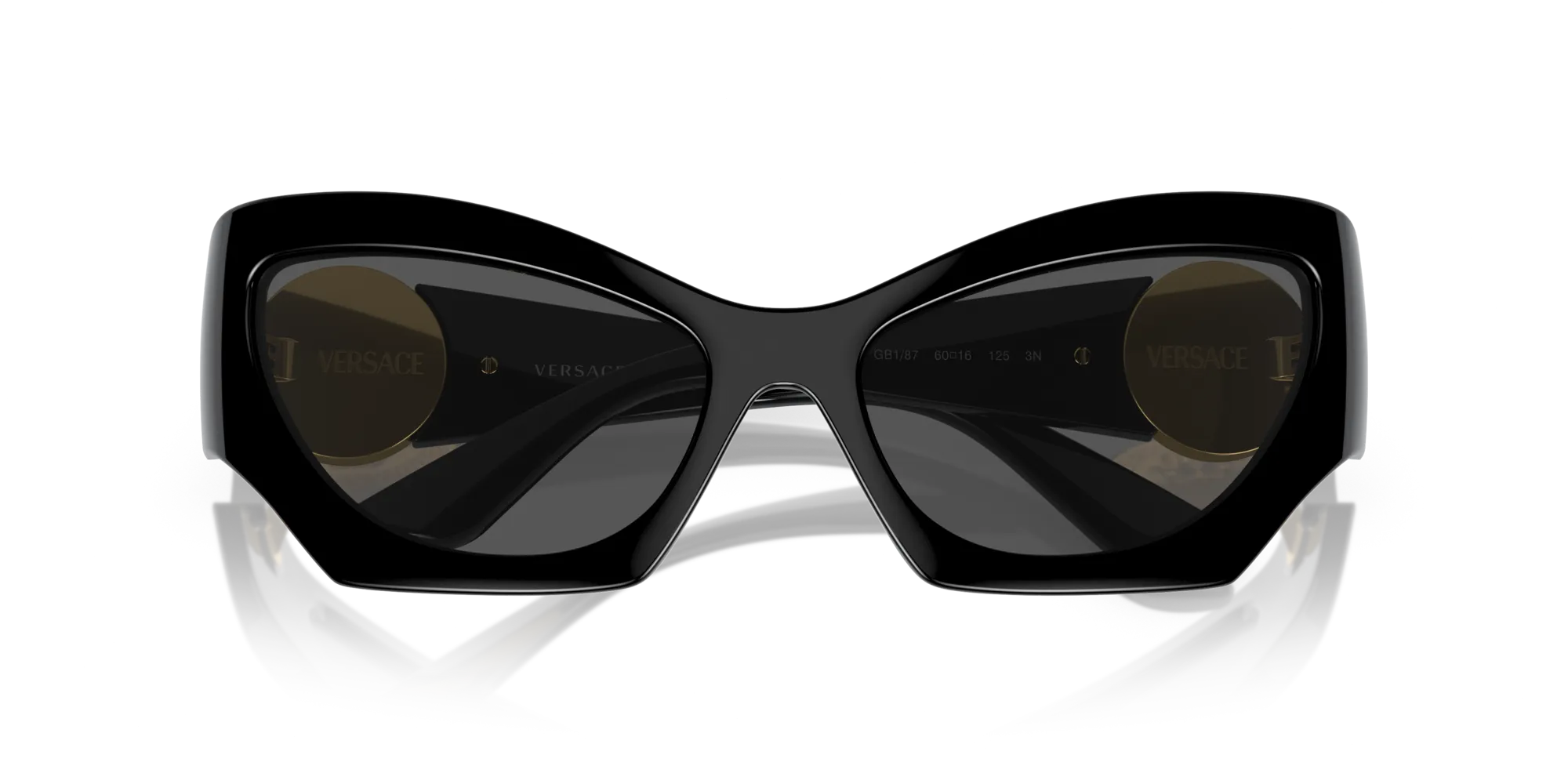 Versace VE4450 GB1/87 Occhiali da sole Iniettato Nero Grigio Cat Eye Normale - immagine 2