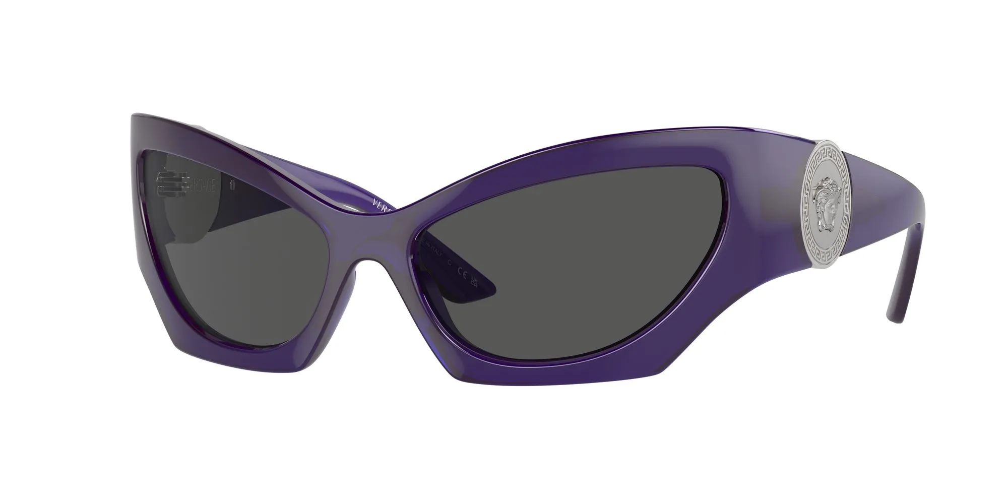 Versace VE4450 541987 Occhiali da sole Iniettato Viola Grigio Cat Eye Normale - immagine 1