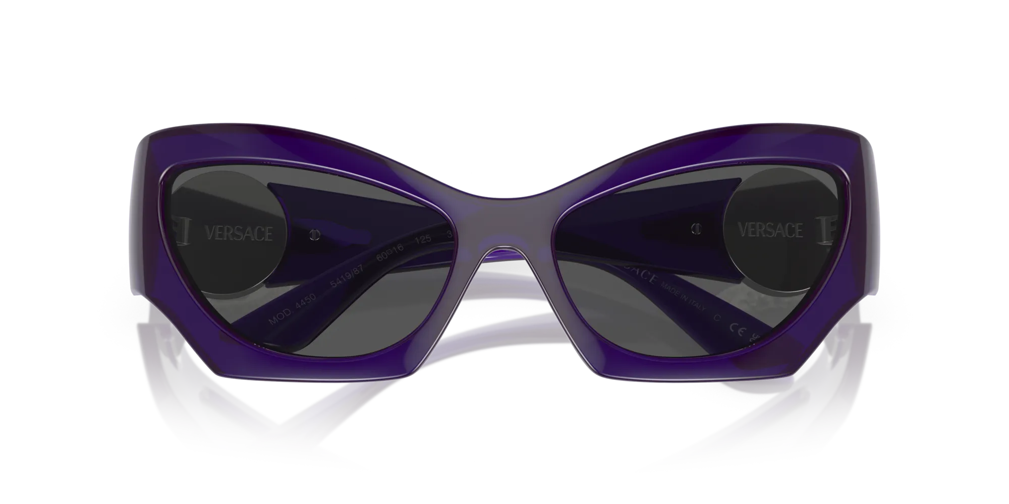 Versace VE4450 541987 Occhiali da sole Iniettato Viola Grigio Cat Eye Normale - immagine 2