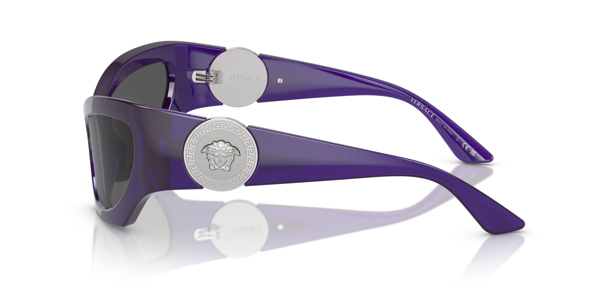 Versace VE4450 541987 Occhiali da sole Iniettato Viola Grigio Cat Eye Normale - immagine 4