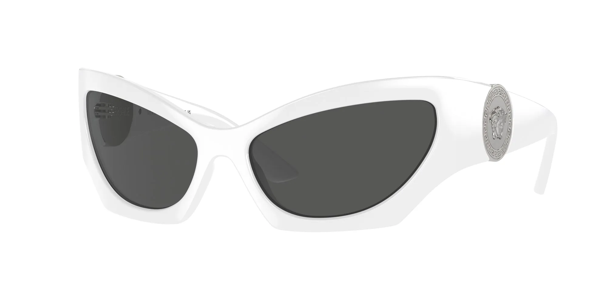 Versace VE4450 314/87 Occhiali da sole Iniettato Bianco Grigio Cat Eye Normale - immagine 1