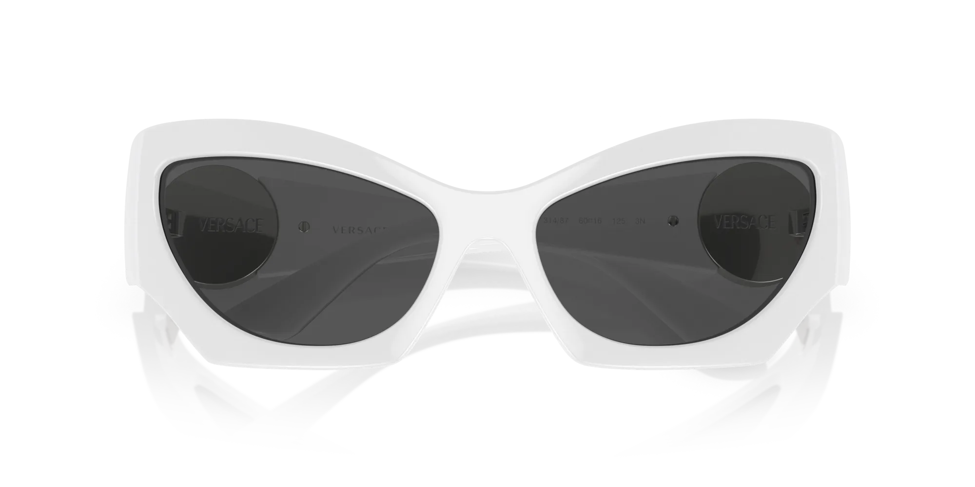 Versace VE4450 314/87 Occhiali da sole Iniettato Bianco Grigio Cat Eye Normale - immagine 2