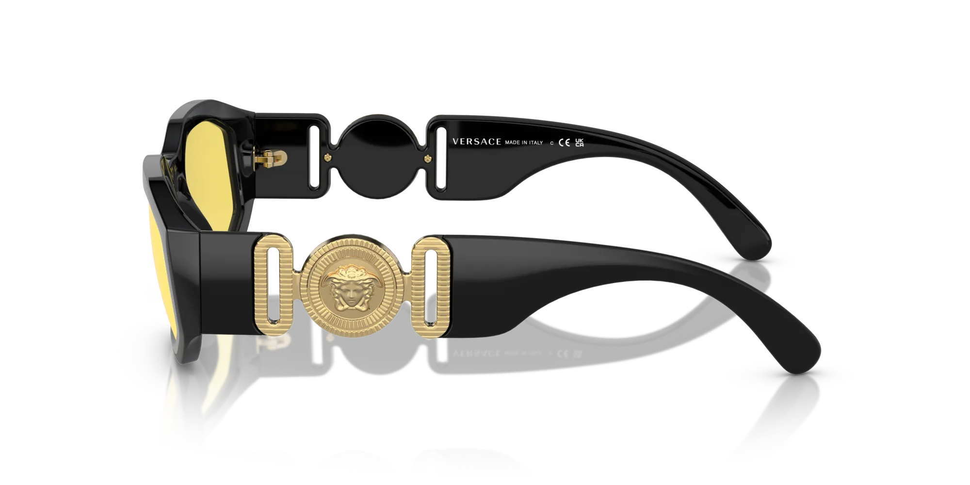 Versace VE4361 GB1/85 Occhiali da sole Nylon Nero Giallo Geometrica Normale - immagine 4