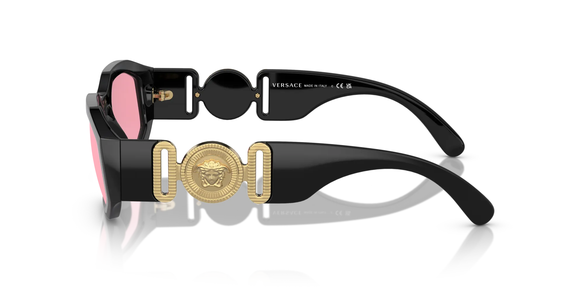 Versace VE4361 GB1/84 Occhiali da sole Nylon Nero Rosa Geometrica Normale - immagine 4