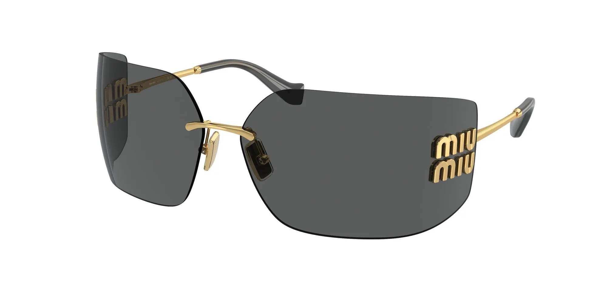 Miu Miu MU 54YS 5AK5S0 Occhiali da sole Metallo Oro Grigio Geometrica Normale - immagine 1