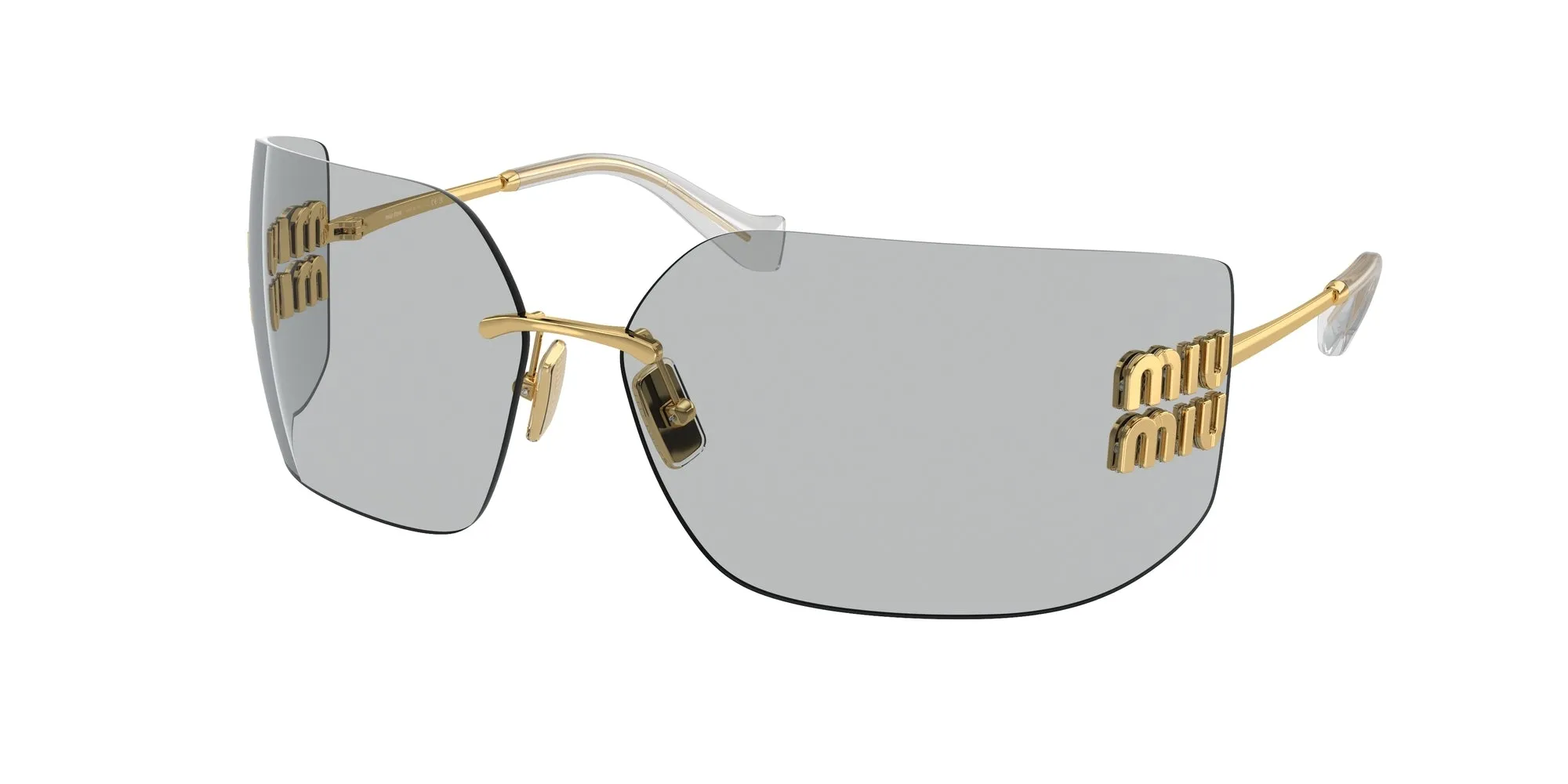 Miu Miu MU 54YS 5AK30B Occhiali da sole Metallo Oro Grigio Geometrica Normale - immagine 1