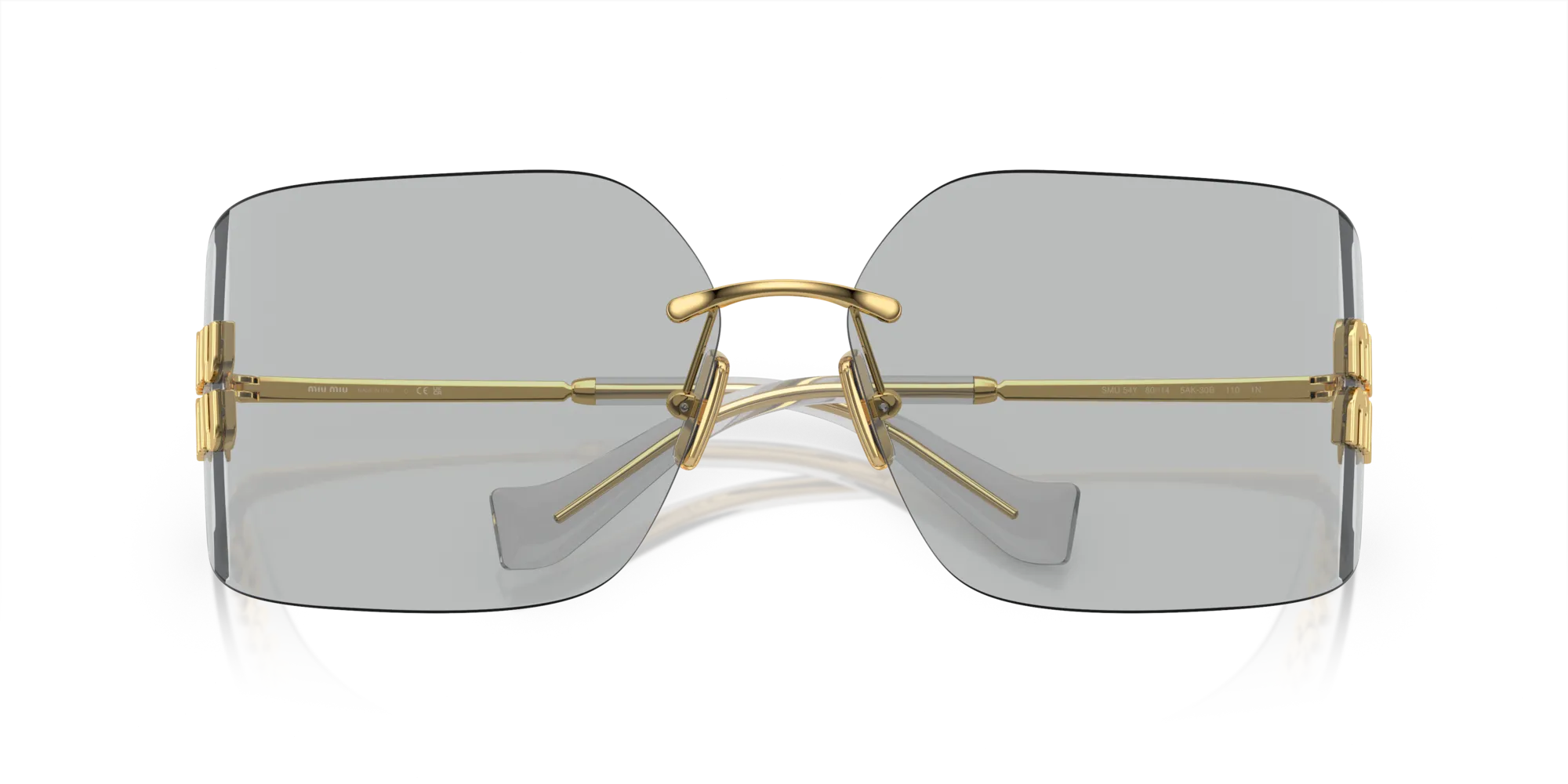 Miu Miu MU 54YS 5AK30B Occhiali da sole Metallo Oro Grigio Geometrica Normale - immagine 2