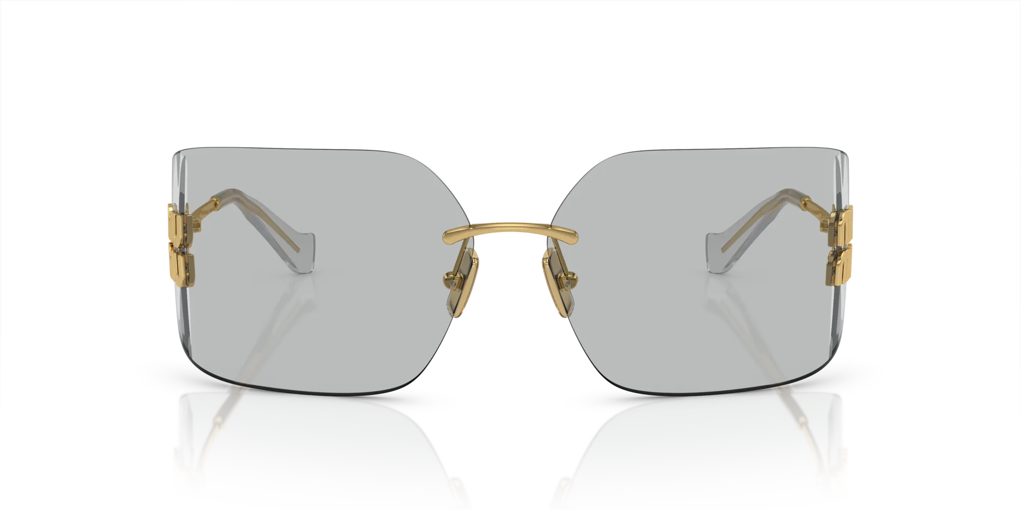 Miu Miu MU 54YS 5AK30B Occhiali da sole Metallo Oro Grigio Geometrica Normale - immagine 3