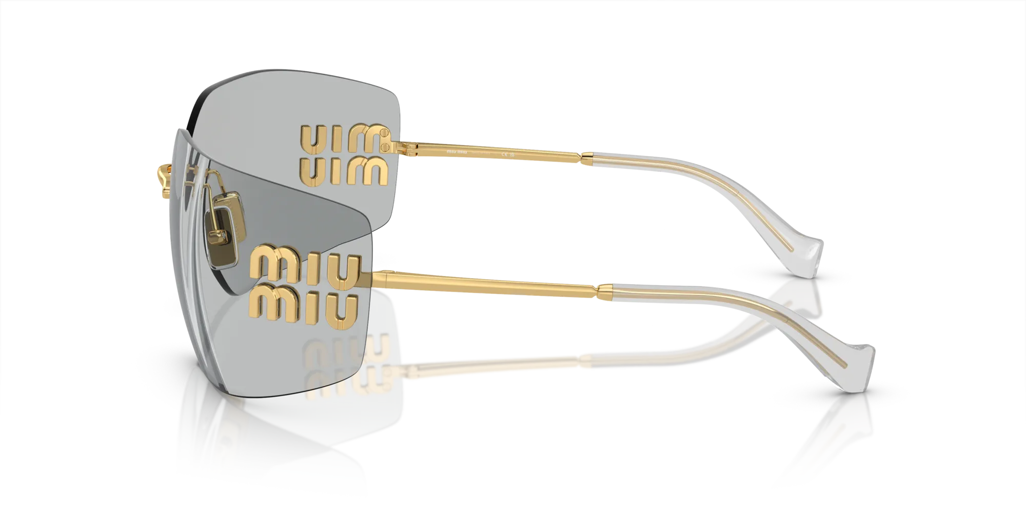 Miu Miu MU 54YS 5AK30B Occhiali da sole Metallo Oro Grigio Geometrica Normale - immagine 4