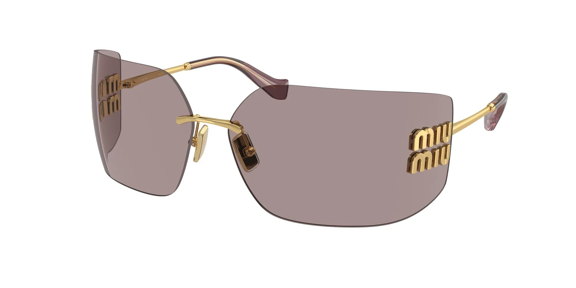 Miu Miu MU 54YS 5AK06I Occhiali da sole Metallo Oro Marrone Geometrica Normale - immagine 1