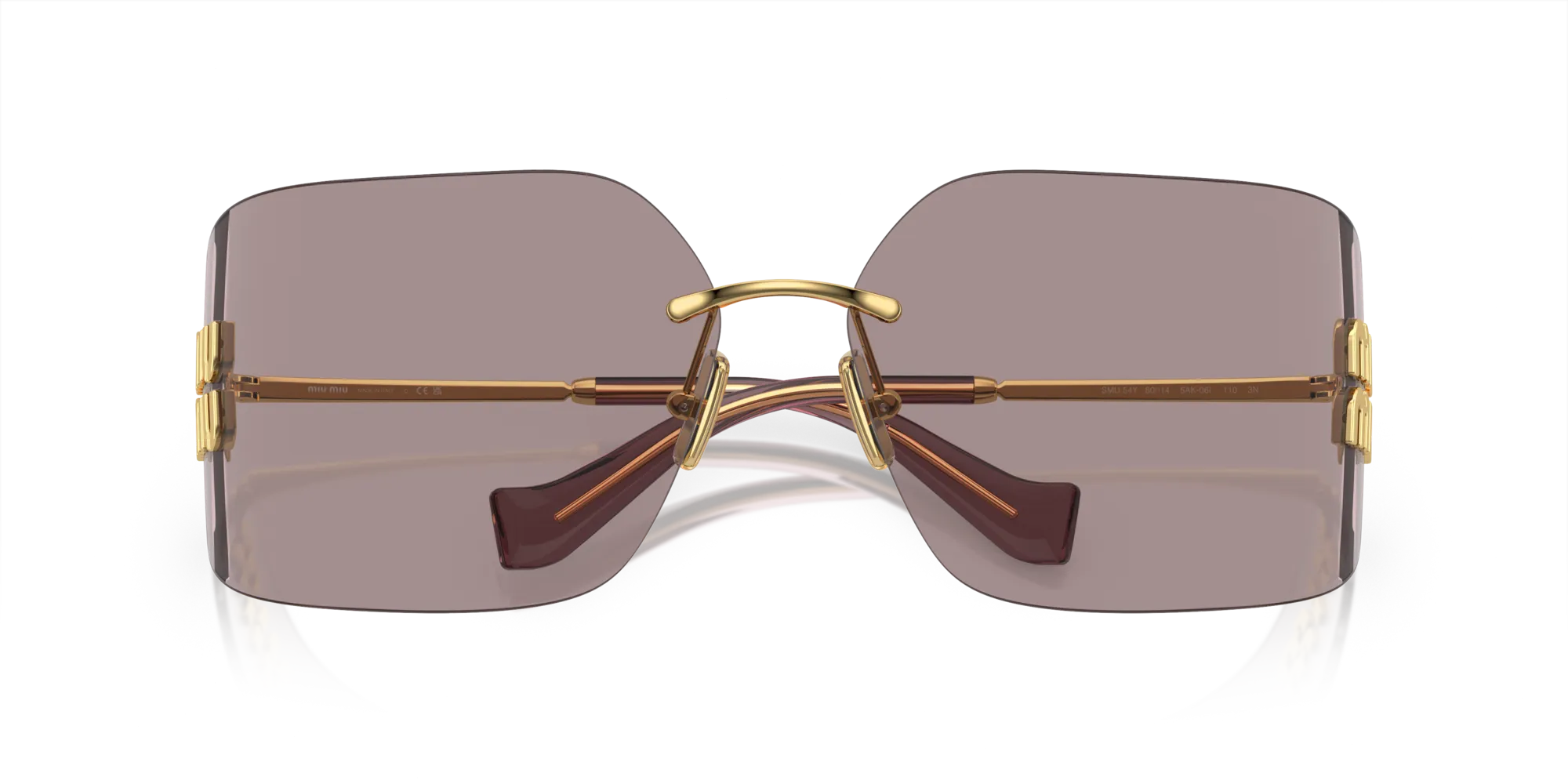 Miu Miu MU 54YS 5AK06I Occhiali da sole Metallo Oro Marrone Geometrica Normale - immagine 2