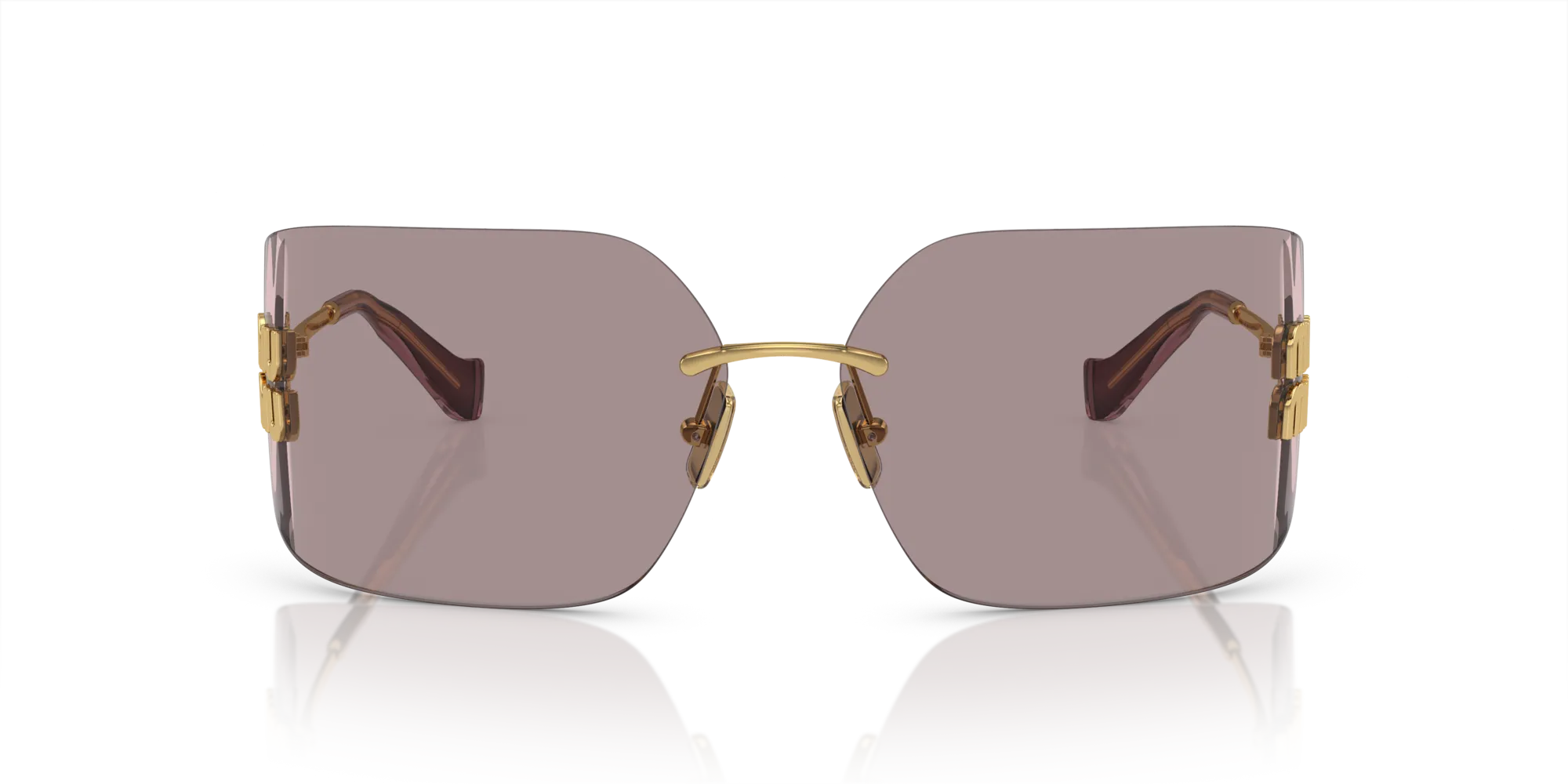 Miu Miu MU 54YS 5AK06I Occhiali da sole Metallo Oro Marrone Geometrica Normale - immagine 3