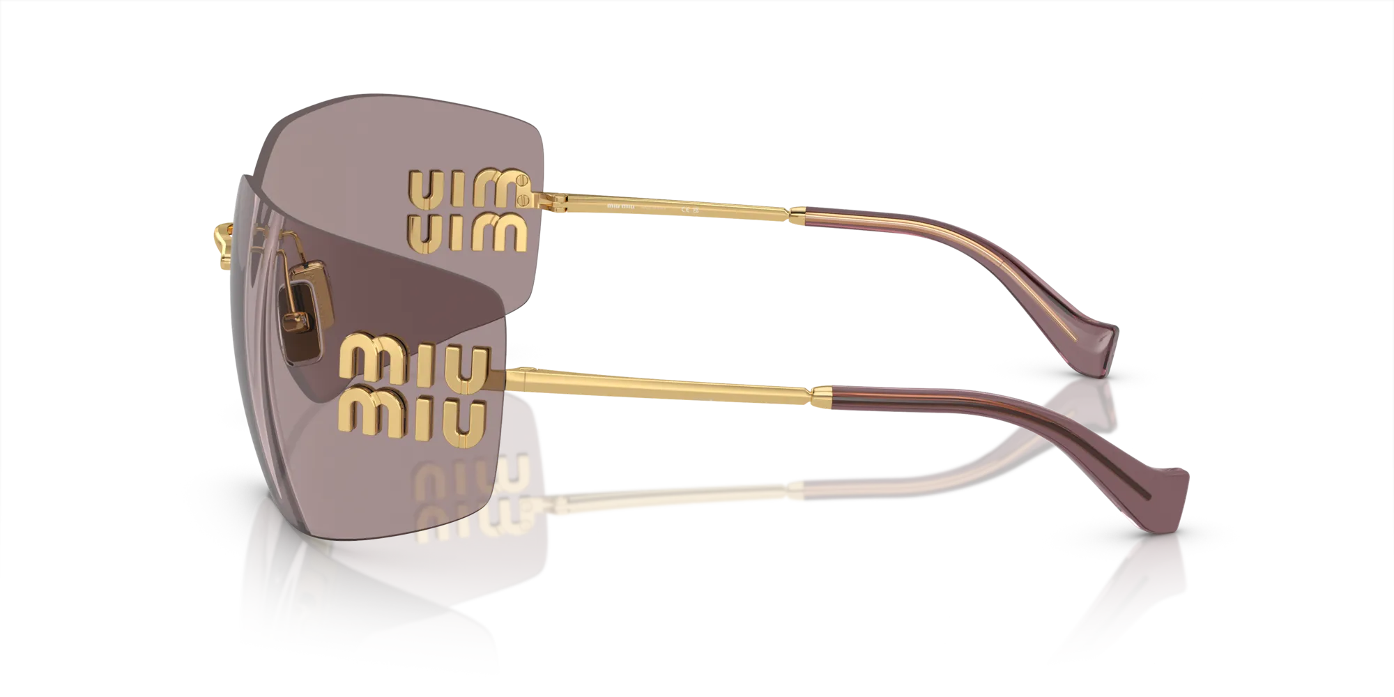 Miu Miu MU 54YS 5AK06I Occhiali da sole Metallo Oro Marrone Geometrica Normale - immagine 4