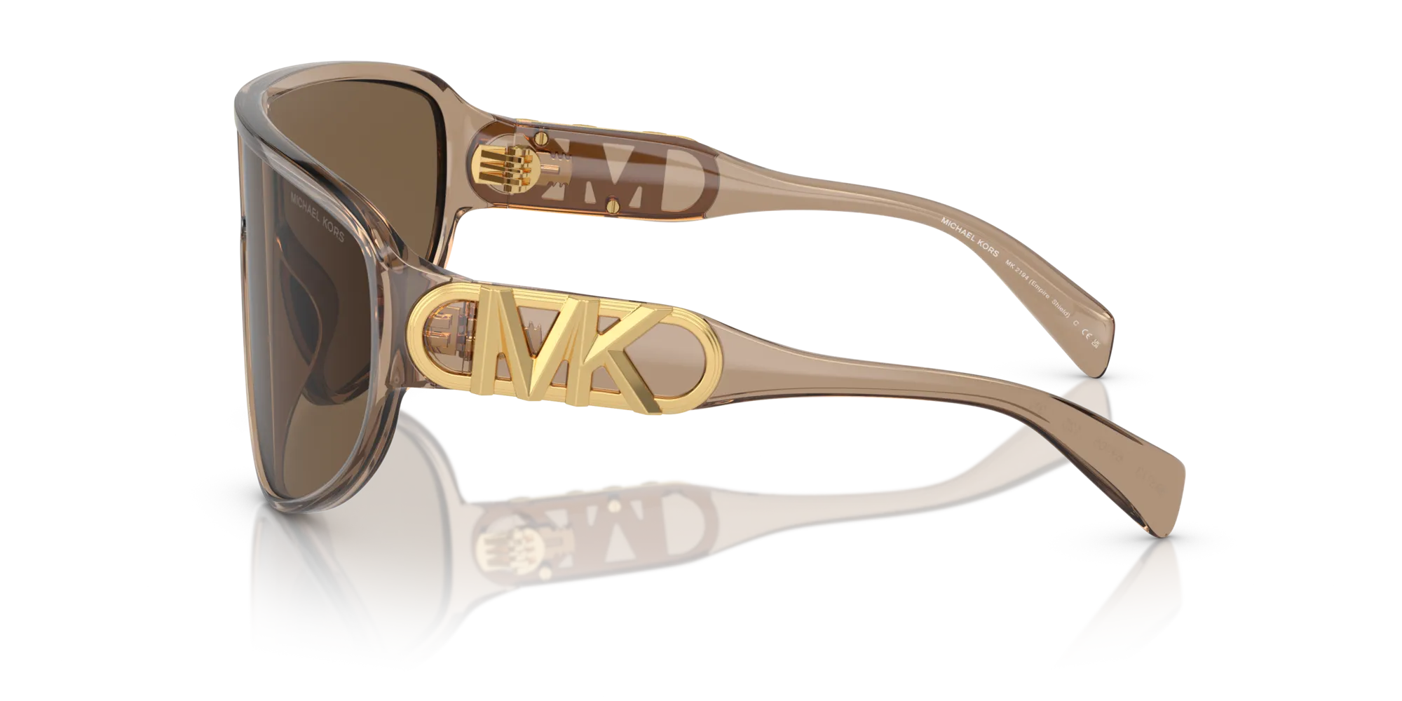 Michael Kors MK2194 EMPIRE SHIELD 393773 Occhiali da sole Iniettato Marrone Marrone Geometrica Normale - immagine 4