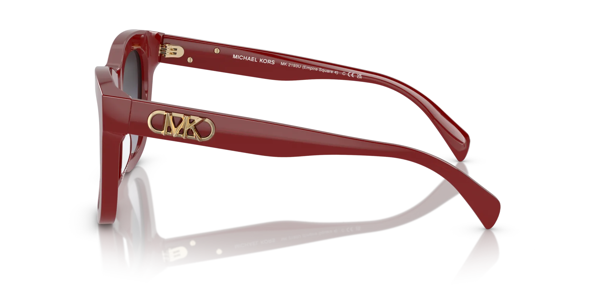 Michael Kors MK2193U EMPIRE SQUARE 4 39398G Occhiali da sole Acetato Rosso Marrone Squadrata Normale Sfumato - immagine 4