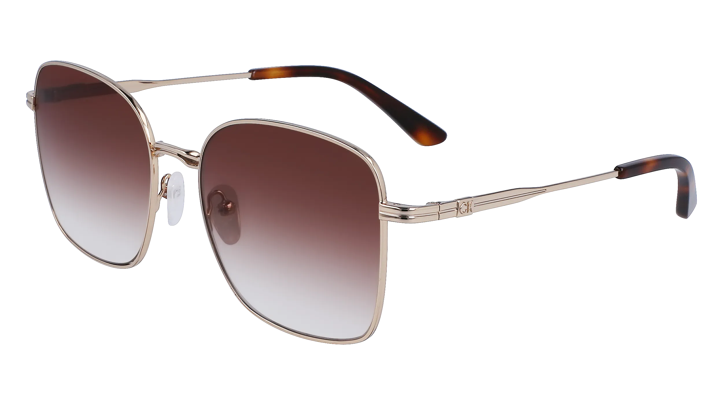Calvin Klein CK23100S 717 Occhiali da sole Metallo Oro Marrone Squadrata Normale Normale - immagine 1