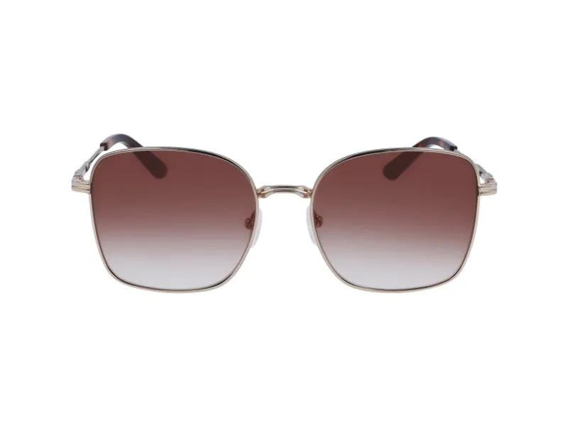 Calvin Klein CK23100S 717 Occhiali da sole Metallo Oro Marrone Squadrata Normale Normale - immagine 2
