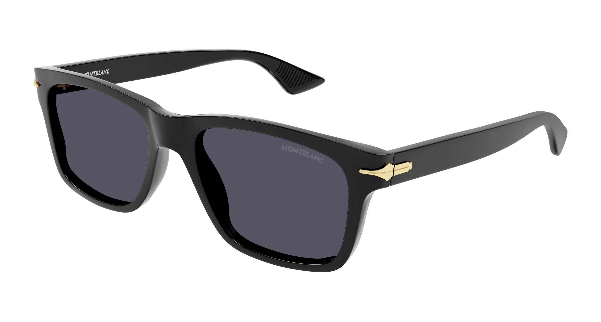 Montblanc MB0263S 001 Occhiali da sole Acetato Nero Grigio Squadrata - immagine 1