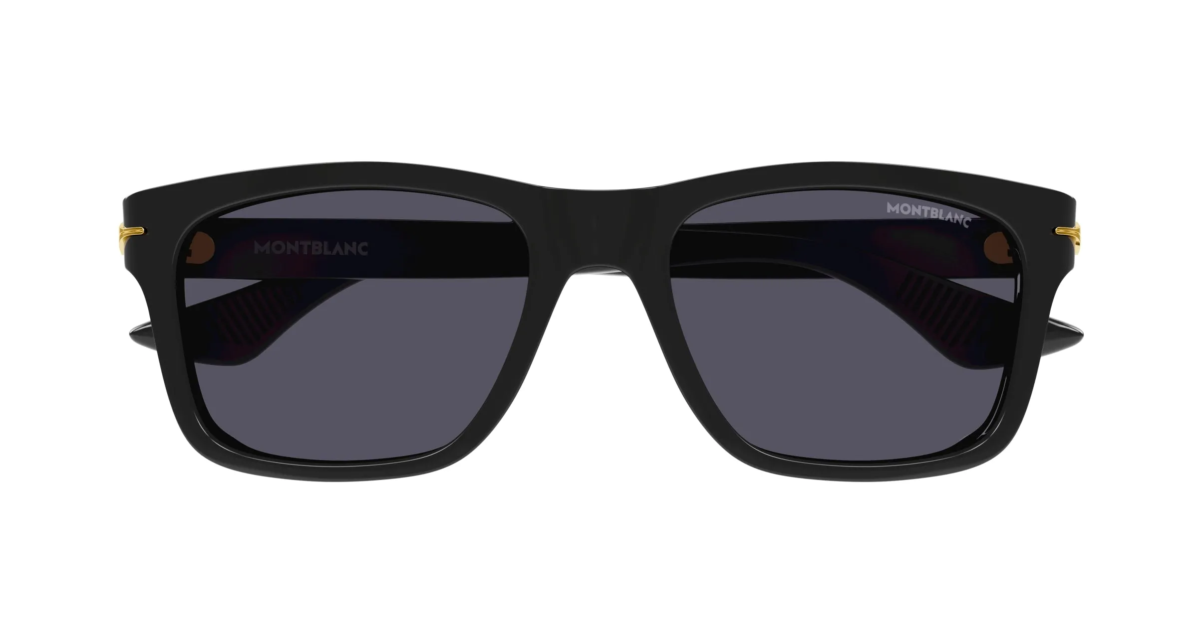 Montblanc MB0263S 001 Occhiali da sole Acetato Nero Grigio Squadrata - immagine 2