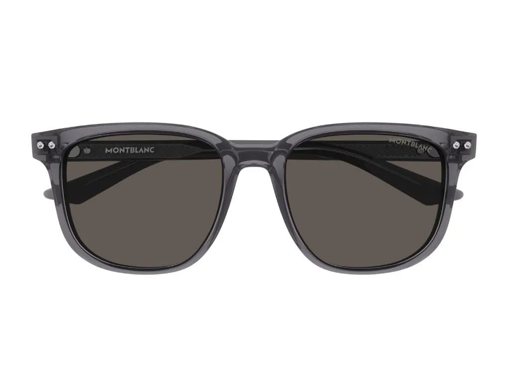 Montblanc MB0258SA 003 Occhiali da sole Acetato Grigio Grigio Squadrata - immagine 2