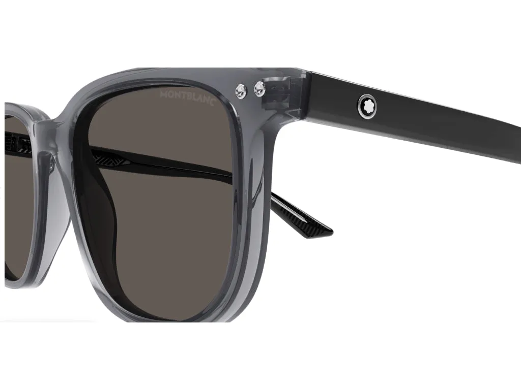 Montblanc MB0258SA 003 Occhiali da sole Acetato Grigio Grigio Squadrata - immagine 4
