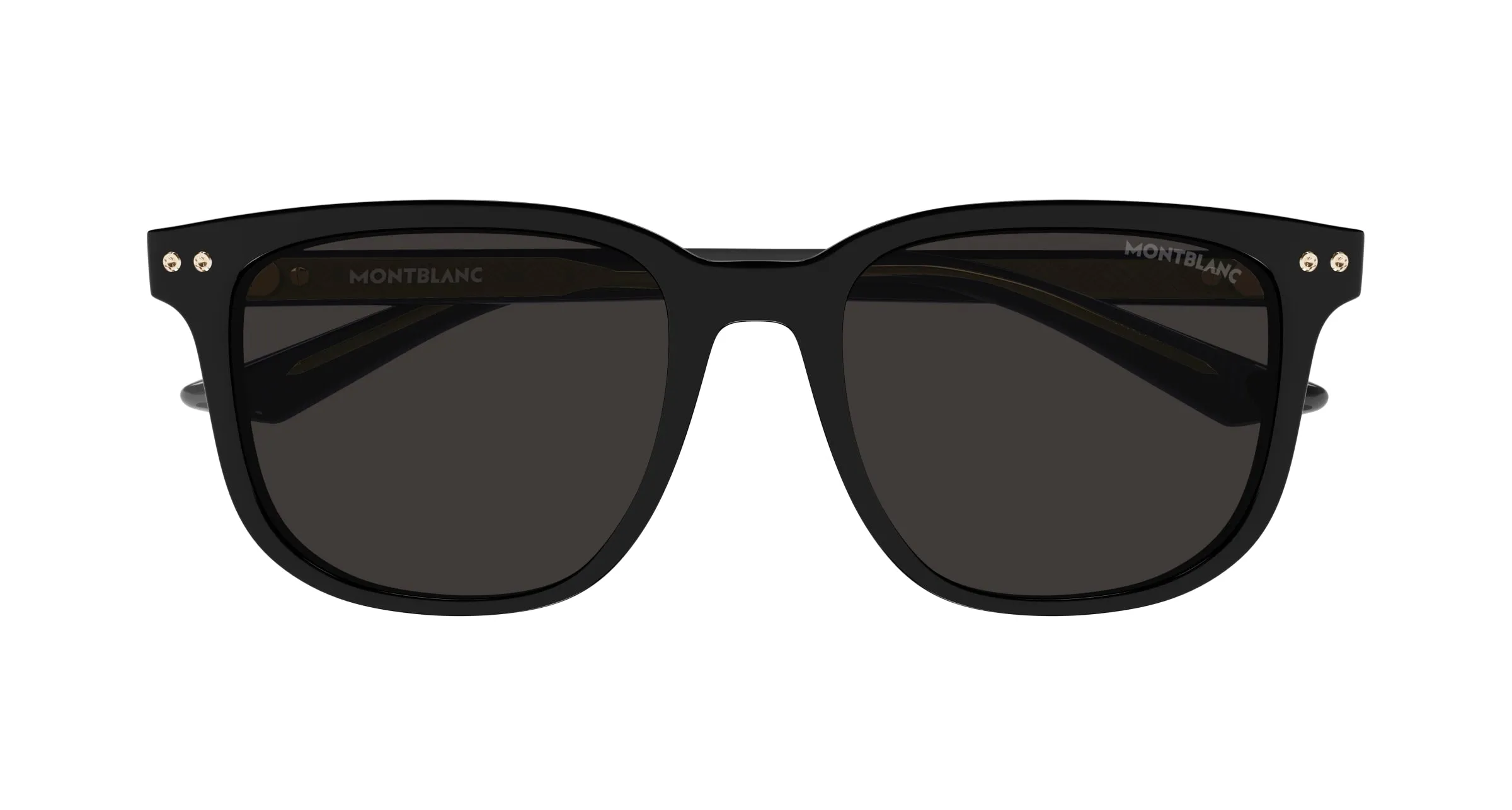 Montblanc MB0258SA 001 Occhiali da sole Acetato Nero Grigio Squadrata - immagine 3