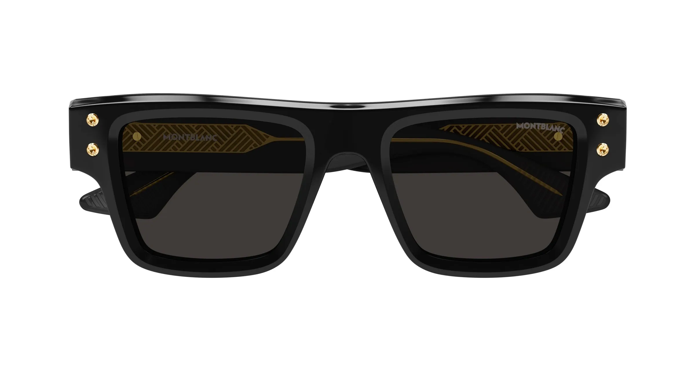 Montblanc MB0253S 001 Occhiali da sole Acetato Nero Grigio Squadrata - immagine 3