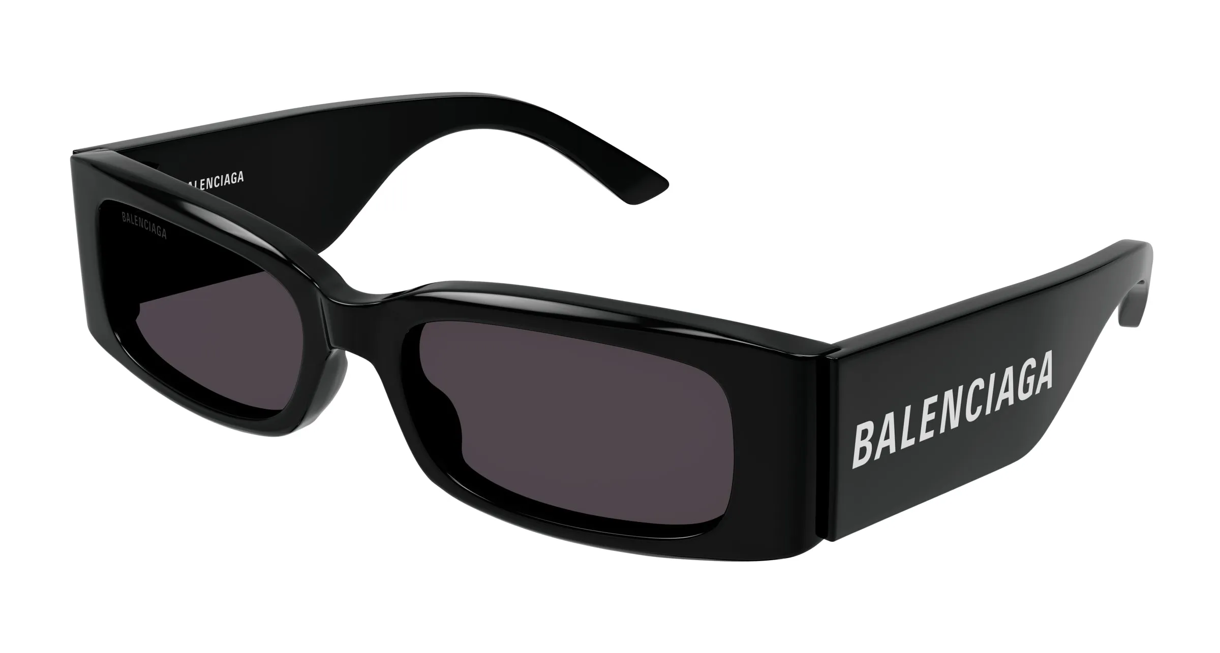 Balenciaga BB0260S 001 Occhiali da sole Acetato Nero Grigio Geometrica - immagine 1