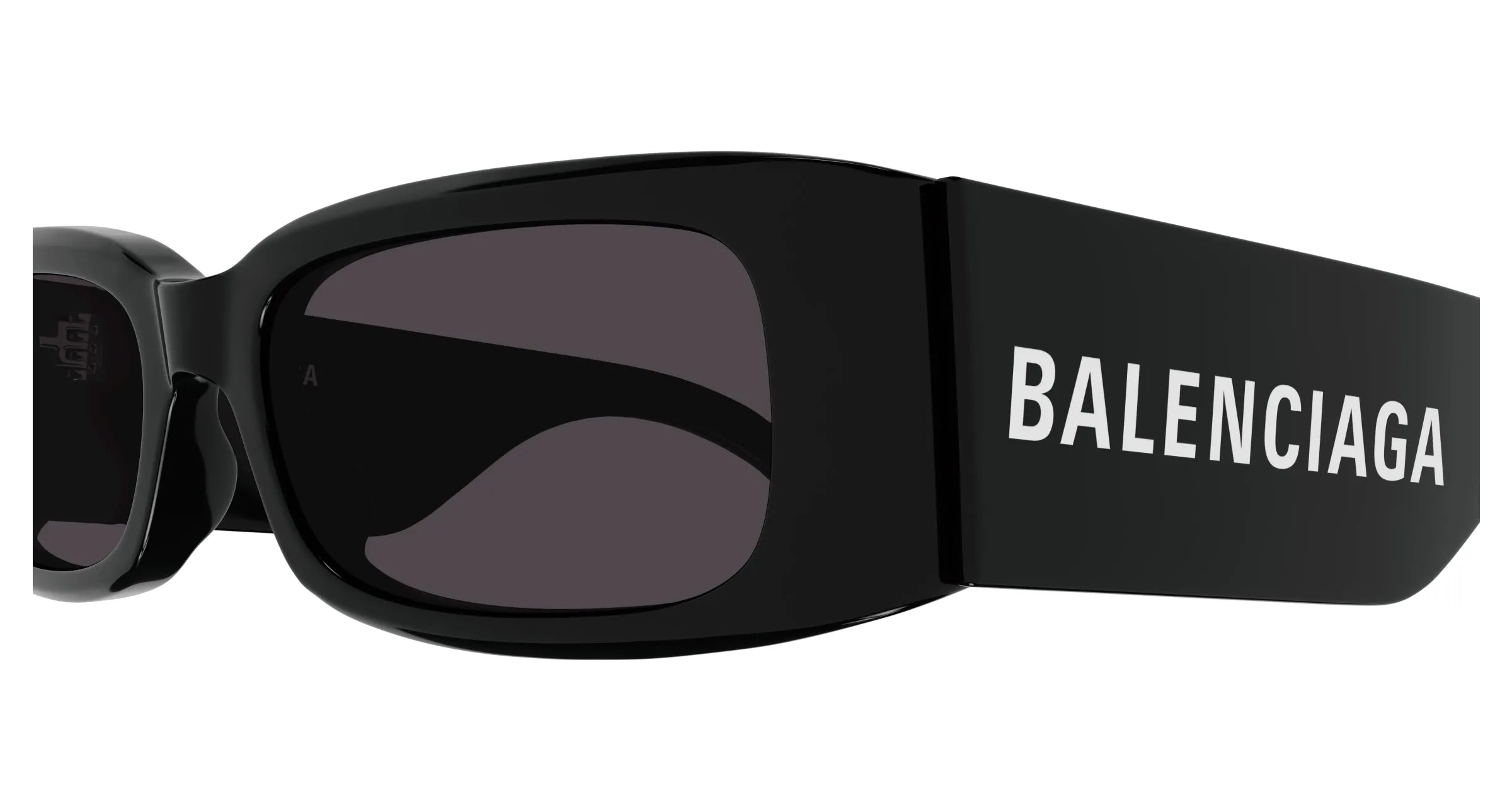Balenciaga BB0260S 001 Occhiali da sole Acetato Nero Grigio Geometrica - immagine 3