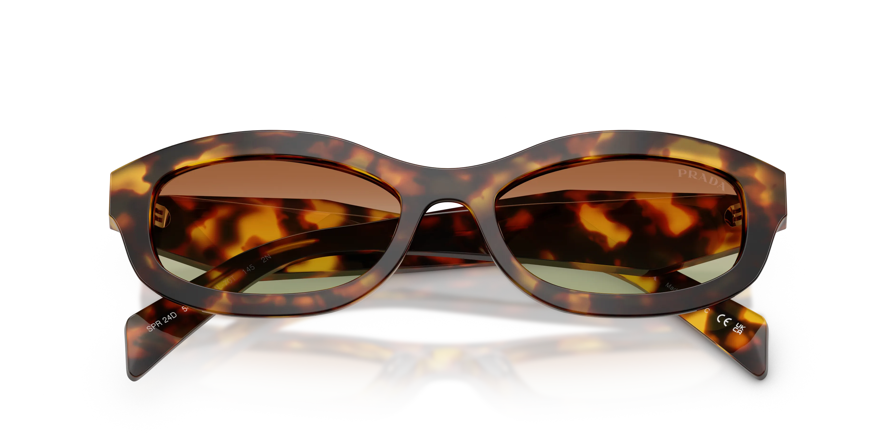 Prada PR D24S 14L70T Occhiali da sole Acetato Tartaruga Pillow Normale - immagine 2