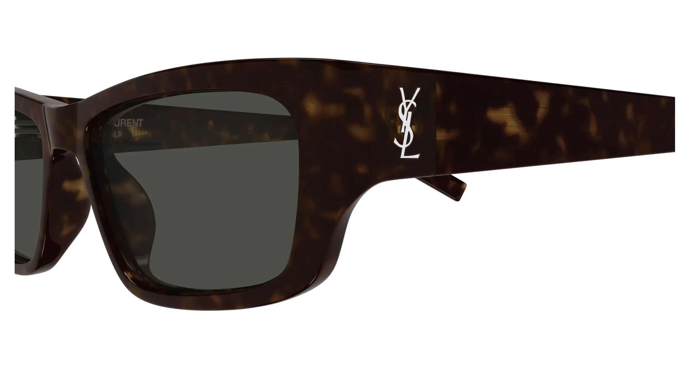 SAINT LAURENT SL M182/F JAZZ 002 Occhiali da sole Acetato Havana Grigio Squadrata - immagine 3