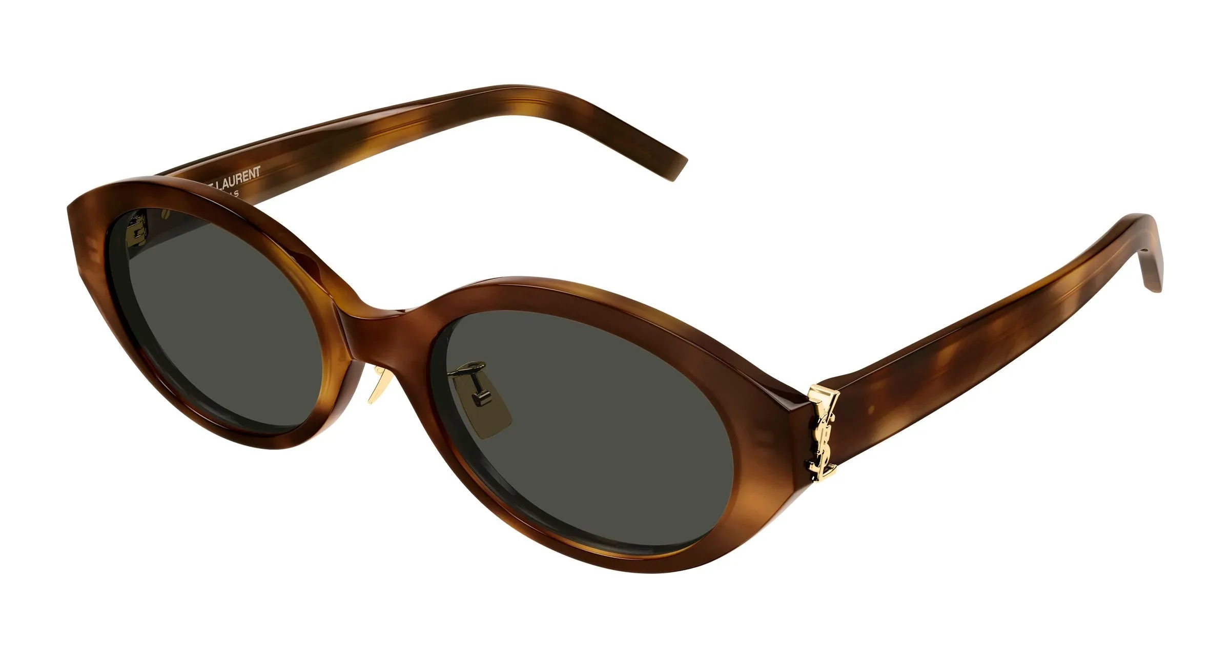 SAINT LAURENT SL M181/J 003 Occhiali da sole Acetato Havana Grigio Rotonda - immagine 1