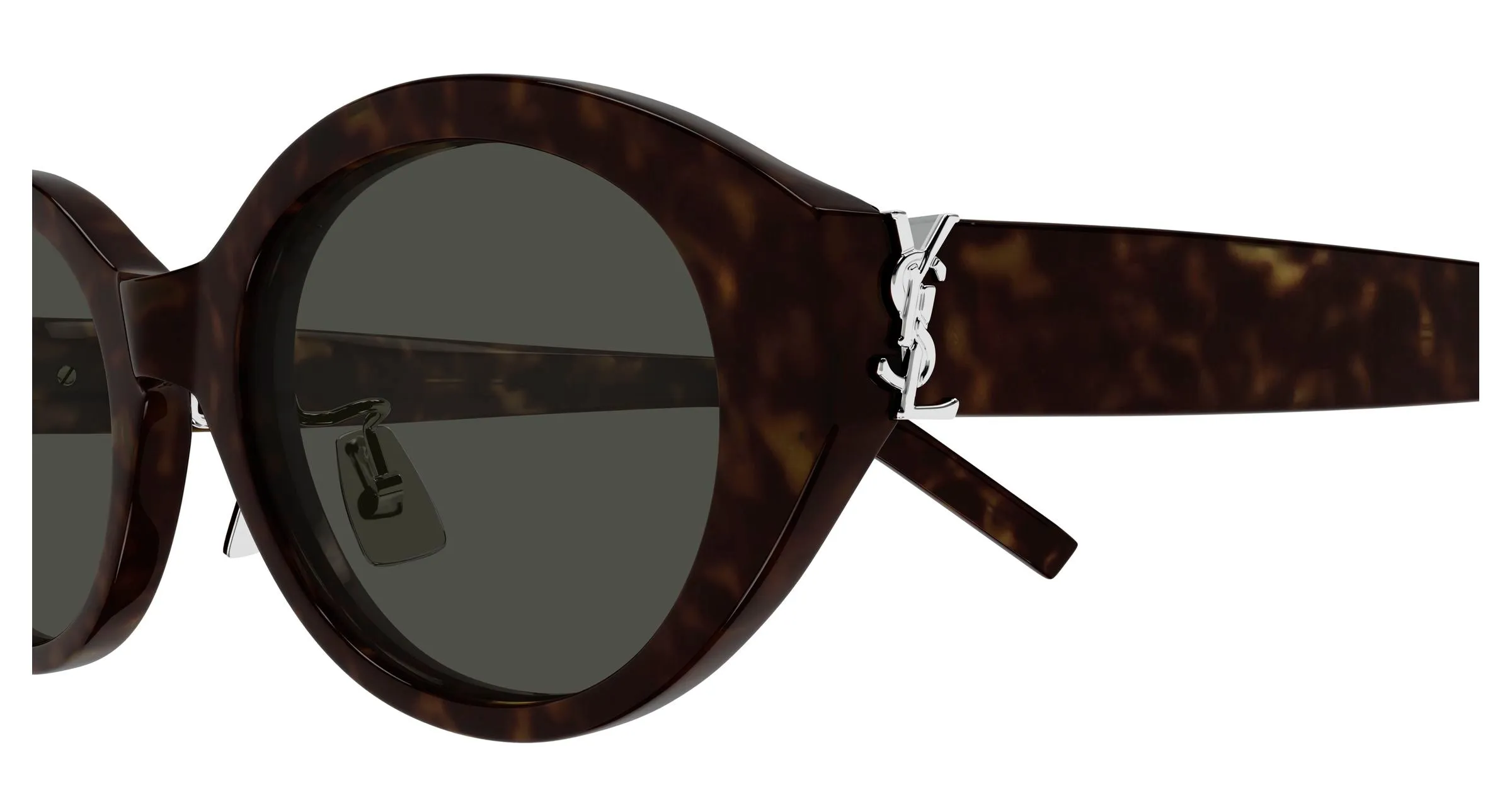 SAINT LAURENT SL M181/J 002 Occhiali da sole Acetato Havana Grigio Rotonda - immagine 3