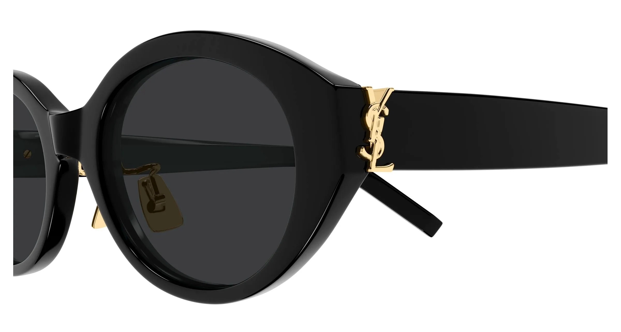 SAINT LAURENT SL M181/J 001 Occhiali da sole Acetato Nero Nero Rotonda - immagine 3
