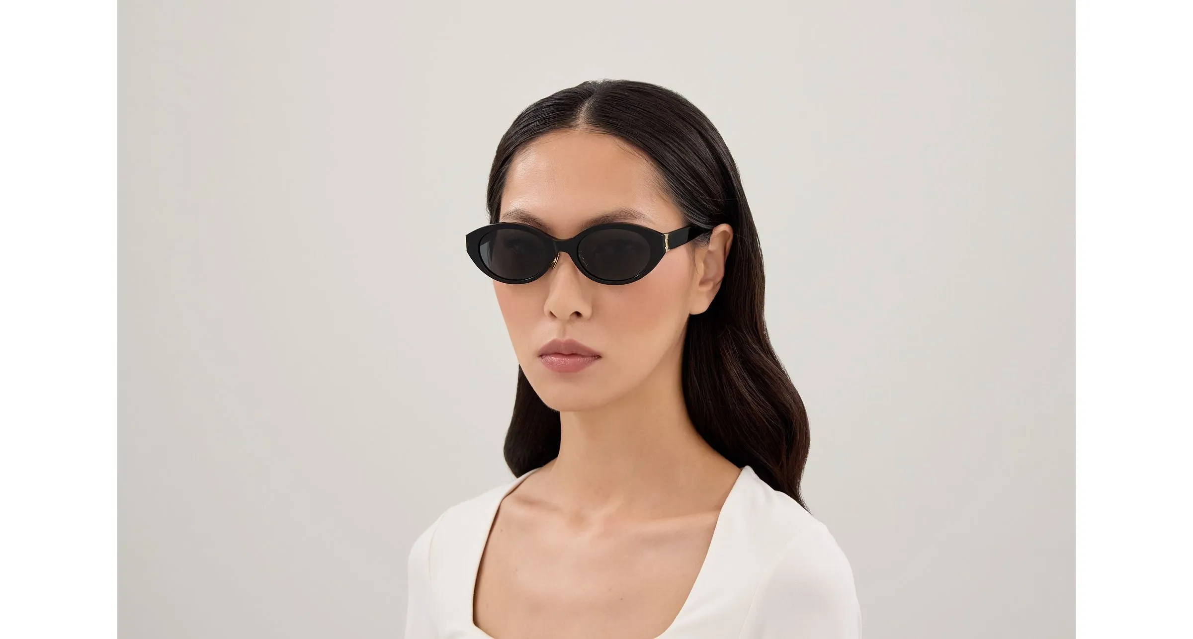 SAINT LAURENT SL M181/J 001 Occhiali da sole Acetato Nero Nero Rotonda - immagine 4
