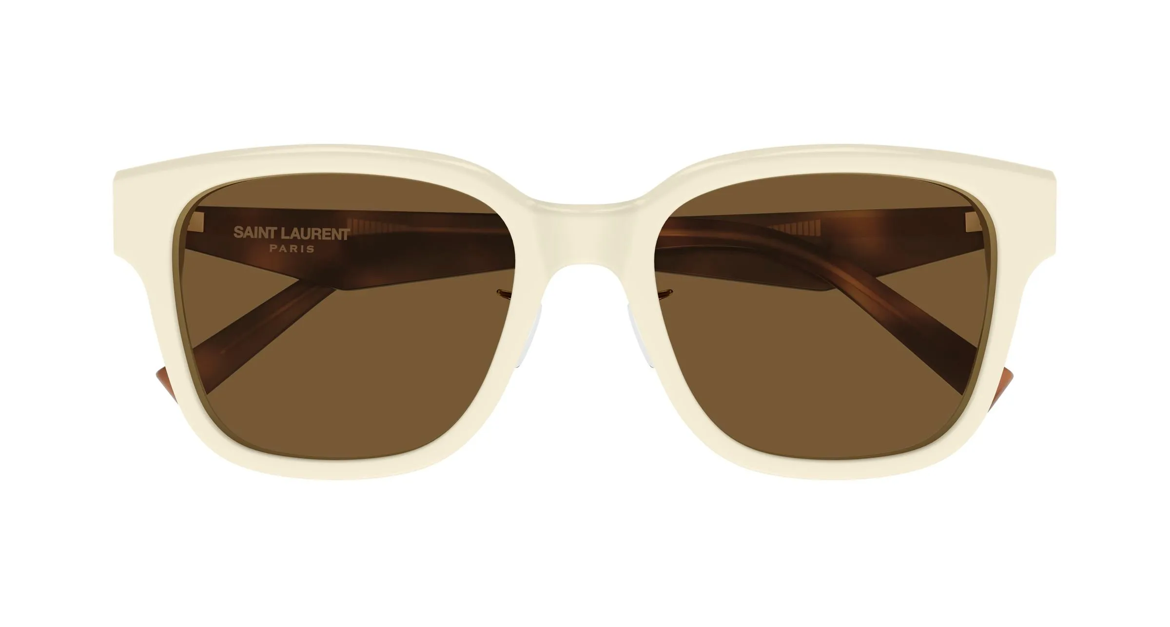 SAINT LAURENT SL M173/K 004 Occhiali da sole Acetato Avorio Marrone Geometrica - immagine 2