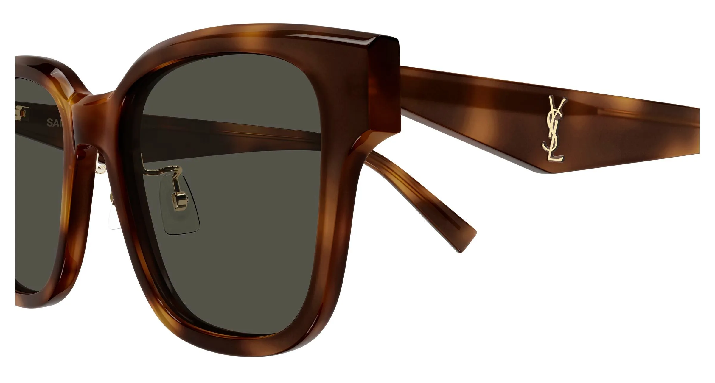 SAINT LAURENT SL M173/K 003 Occhiali da sole Acetato Havana Grigio Geometrica - immagine 3