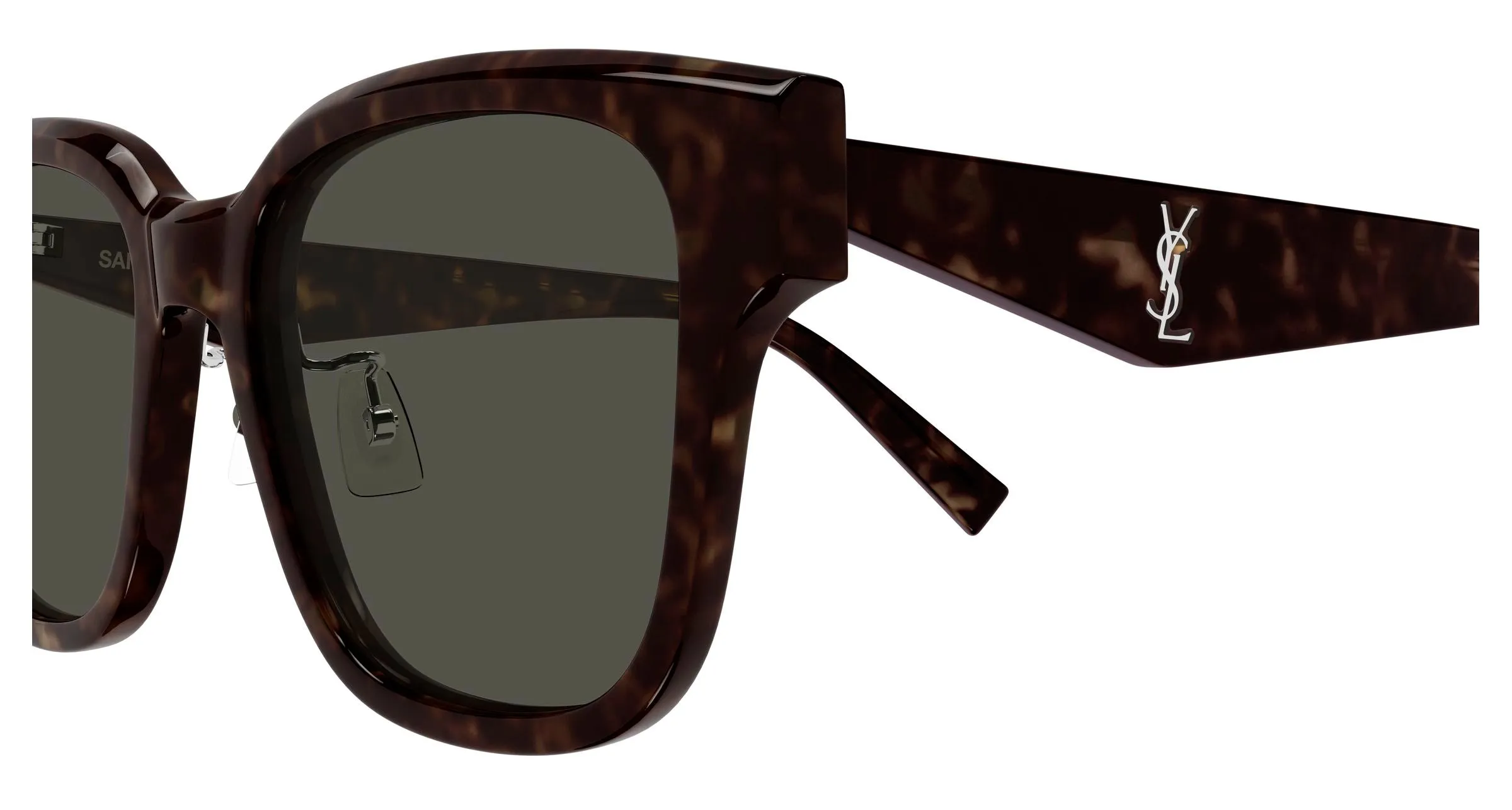SAINT LAURENT SL M173/K 002 Occhiali da sole Acetato Havana Grigio Geometrica - immagine 3