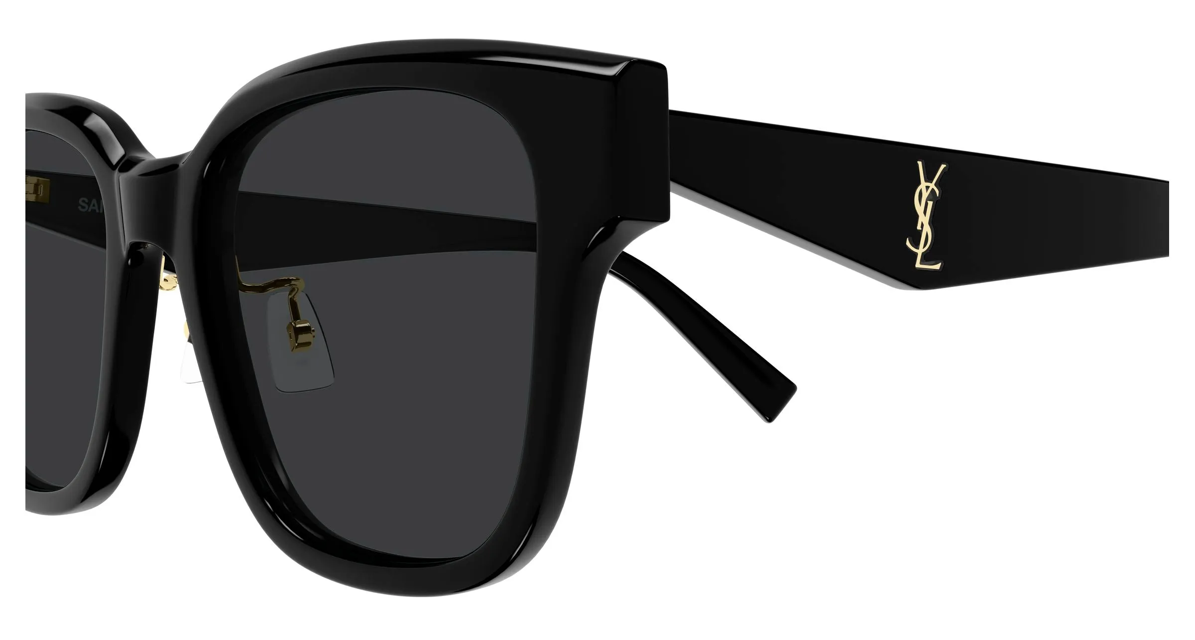 SAINT LAURENT SL M173/K 001 Occhiali da sole Acetato Nero Nero Geometrica - immagine 3