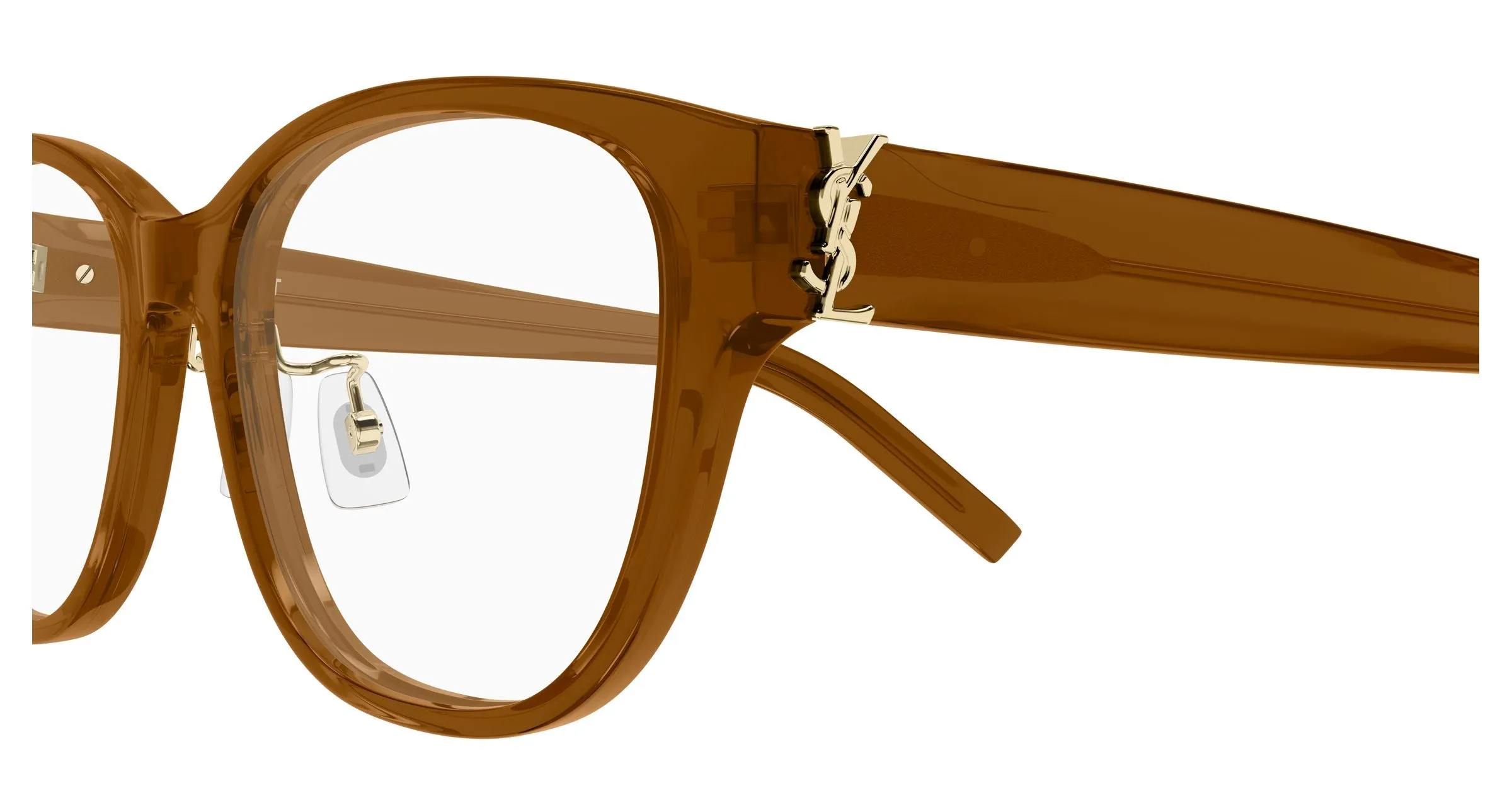 SAINT LAURENT SL M169/F 005 Montature da vista Acetato Marrone Trasparente Cat Eye Antiriflesso - immagine 3