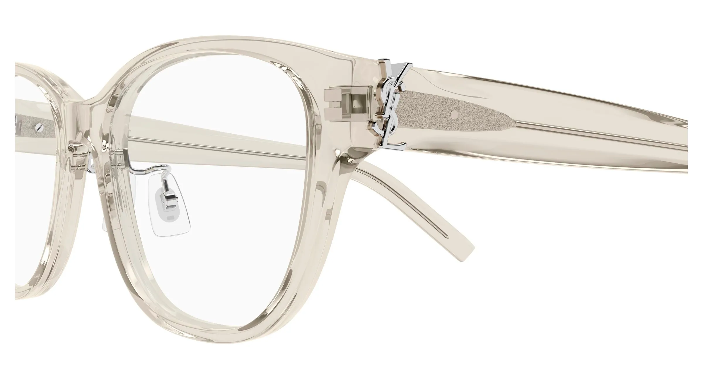 SAINT LAURENT SL M169/F 004 Montature da vista Acetato Beige Trasparente Cat Eye Antiriflesso - immagine 3