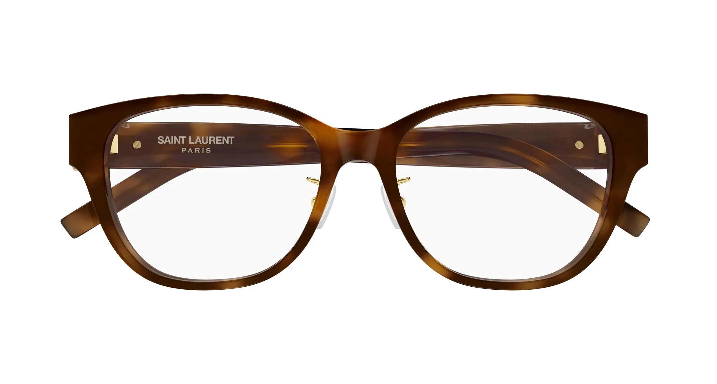 SAINT LAURENT SL M169/F 003 Montature da vista Acetato Havana Trasparente Cat Eye Antiriflesso - immagine 2