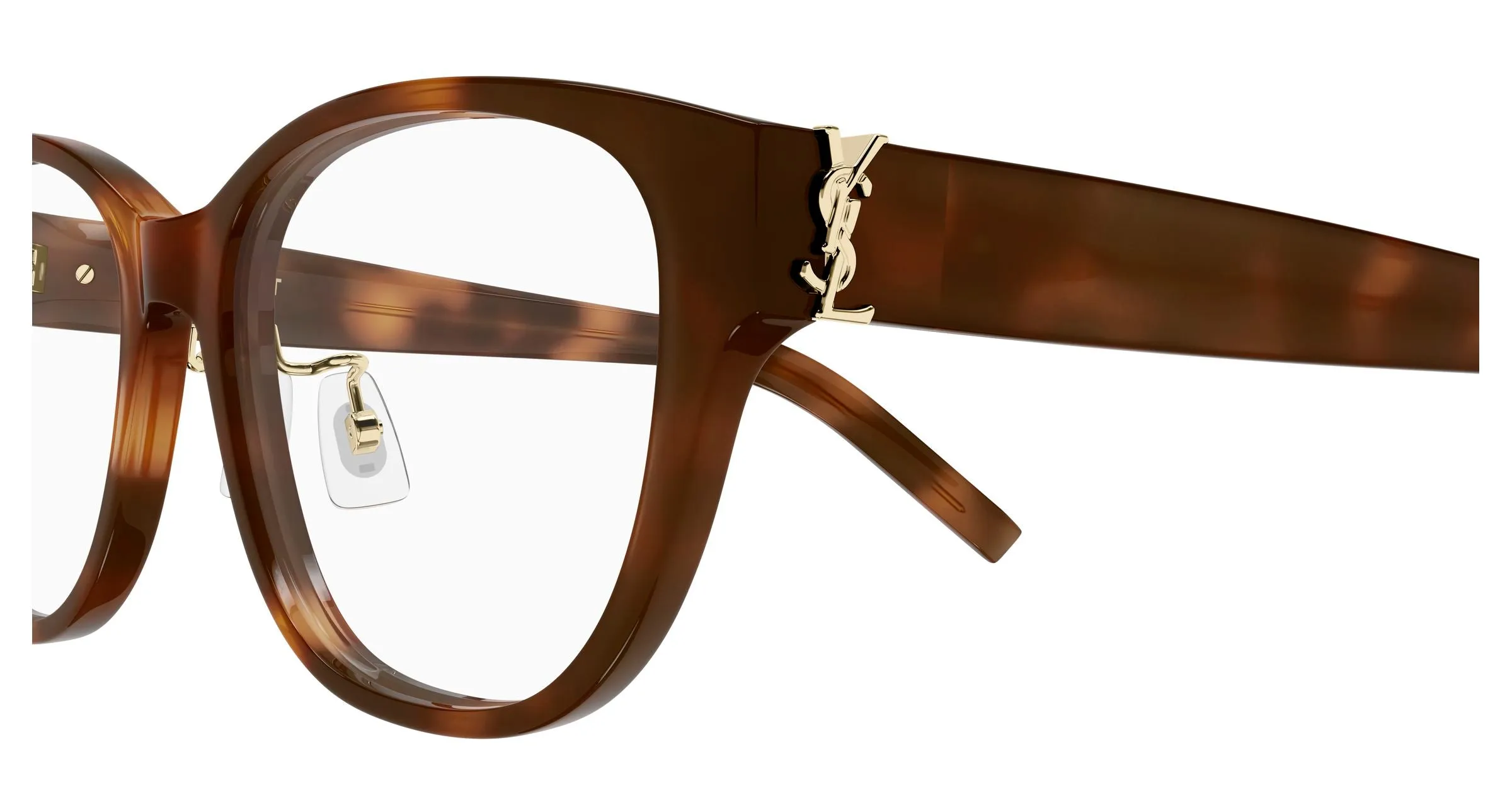 SAINT LAURENT SL M169/F 003 Montature da vista Acetato Havana Trasparente Cat Eye Antiriflesso - immagine 3