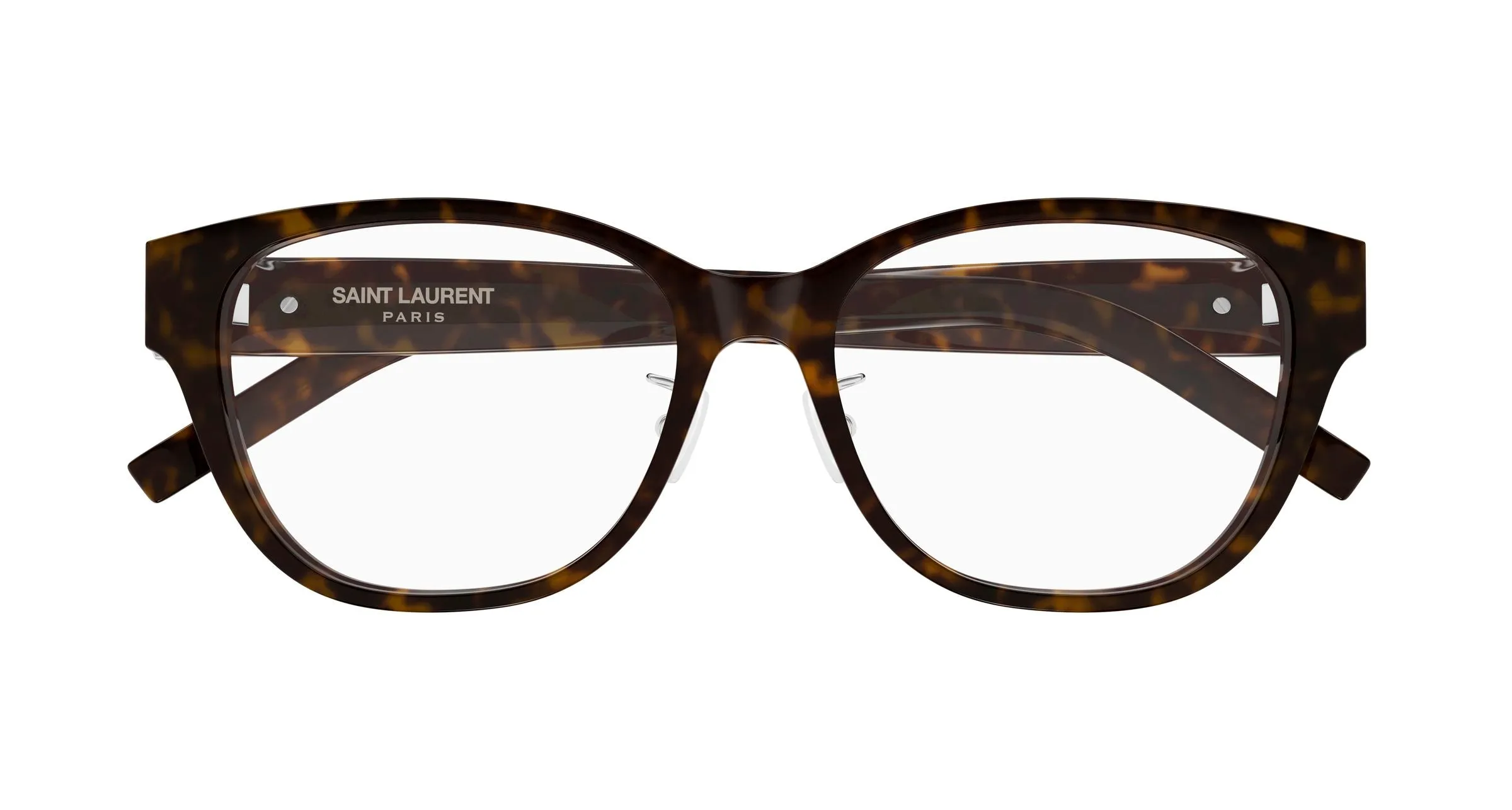 SAINT LAURENT SL M169/F 002 Montature da vista Acetato Havana Trasparente Cat Eye Antiriflesso - immagine 2