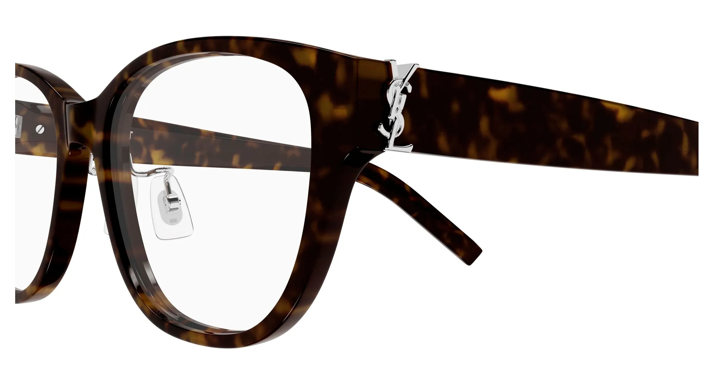 SAINT LAURENT SL M169/F 002 Montature da vista Acetato Havana Trasparente Cat Eye Antiriflesso - immagine 3