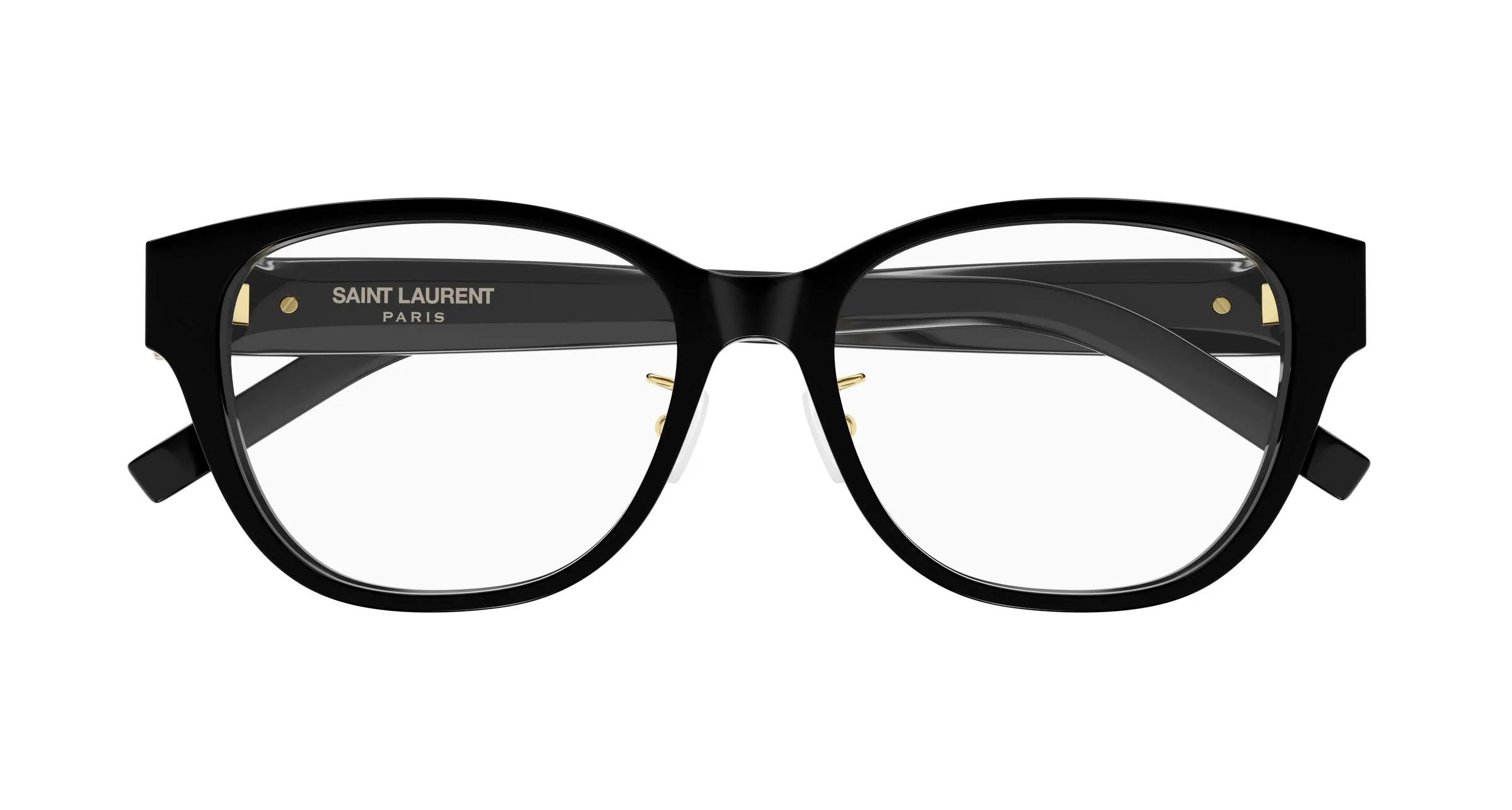 SAINT LAURENT SL M169/F 001 Montature da vista Acetato Nero Trasparente Cat Eye Antiriflesso - immagine 2