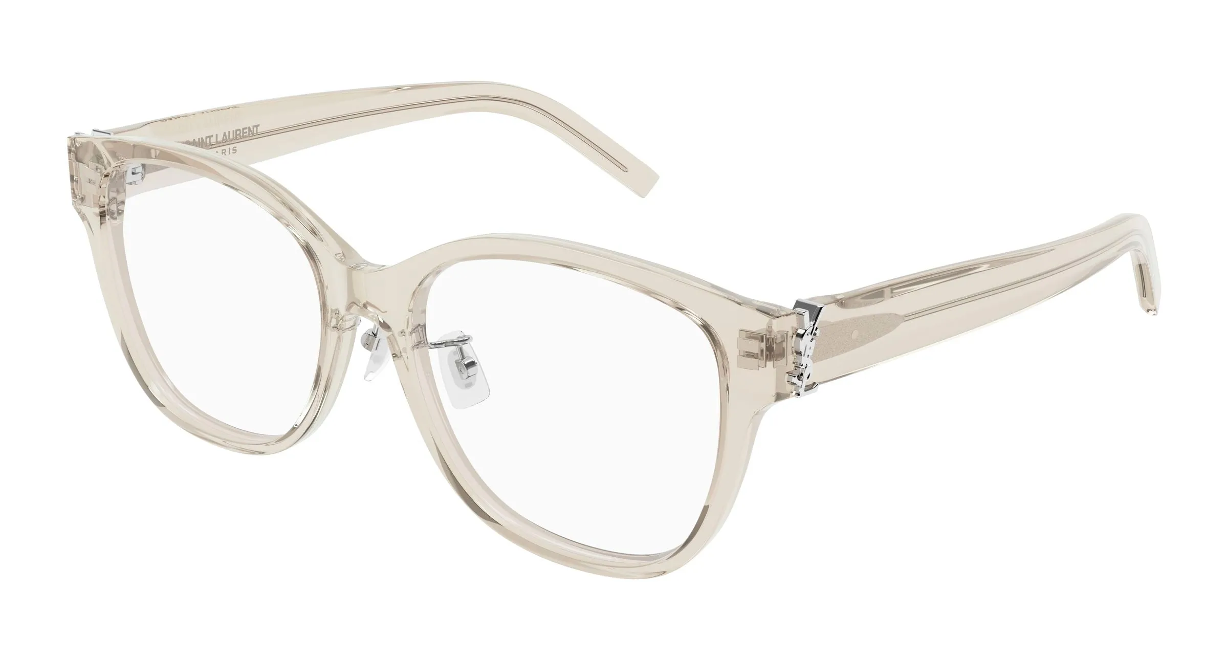 SAINT LAURENT SL M168/F 004 Montature da vista Acetato Beige Trasparente Cat Eye Antiriflesso - immagine 1
