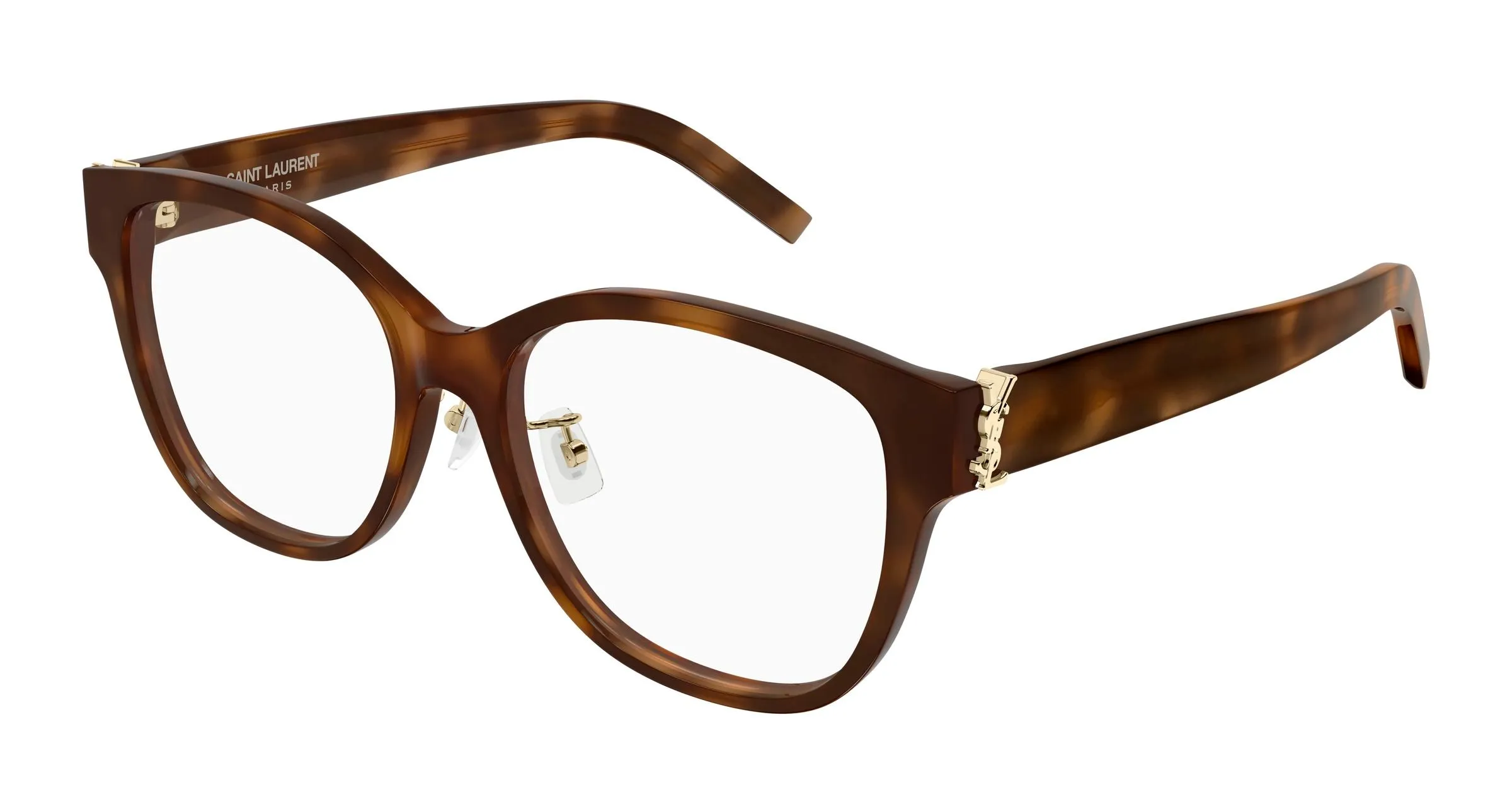 SAINT LAURENT SL M168/F 003 Montature da vista Acetato Havana Trasparente Cat Eye Antiriflesso - immagine 1