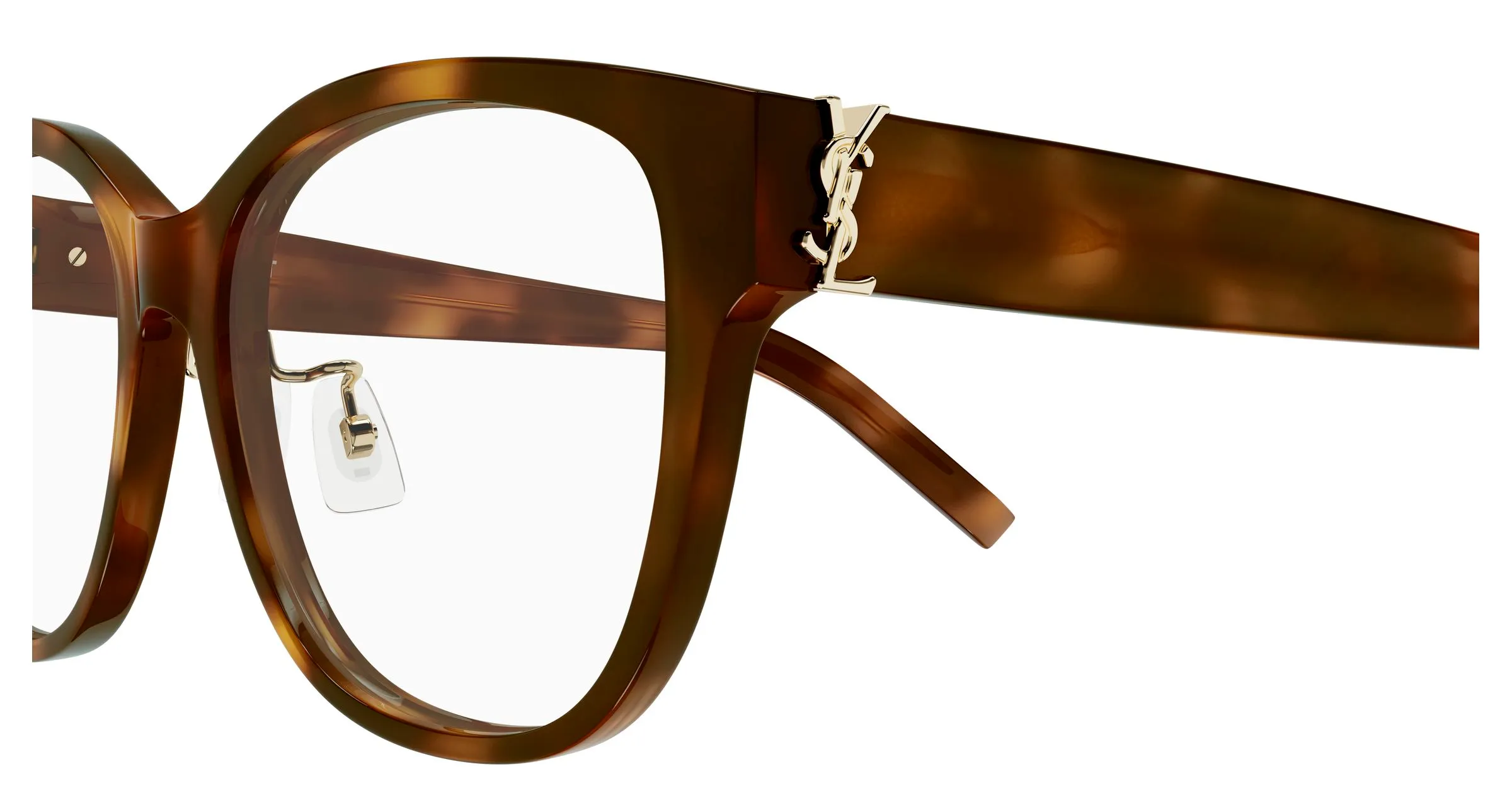 SAINT LAURENT SL M168/F 003 Montature da vista Acetato Havana Trasparente Cat Eye Antiriflesso - immagine 3
